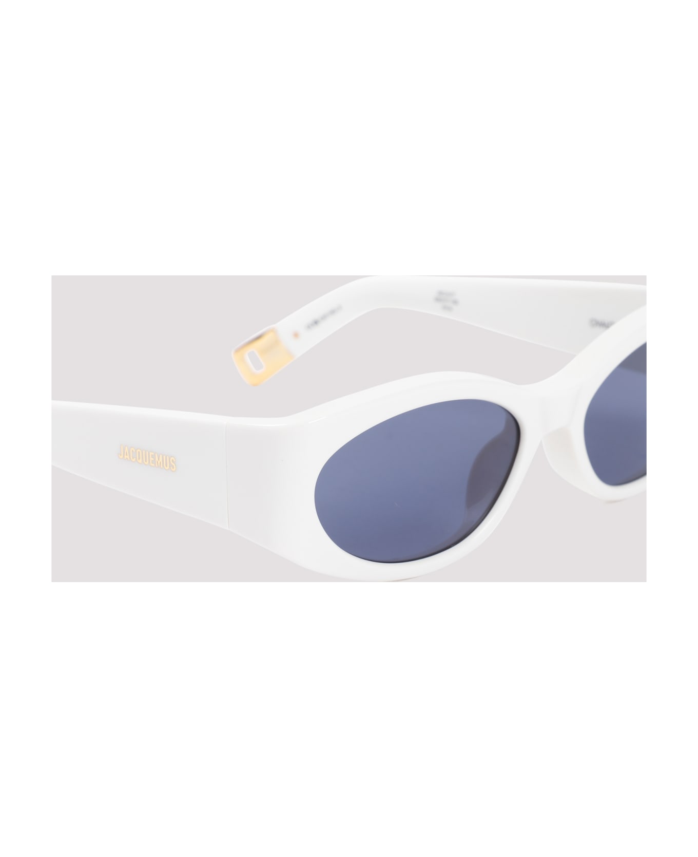 Jacquemus Les Lunettes Ovalo Sunglasses - White Yellow Gold Navy