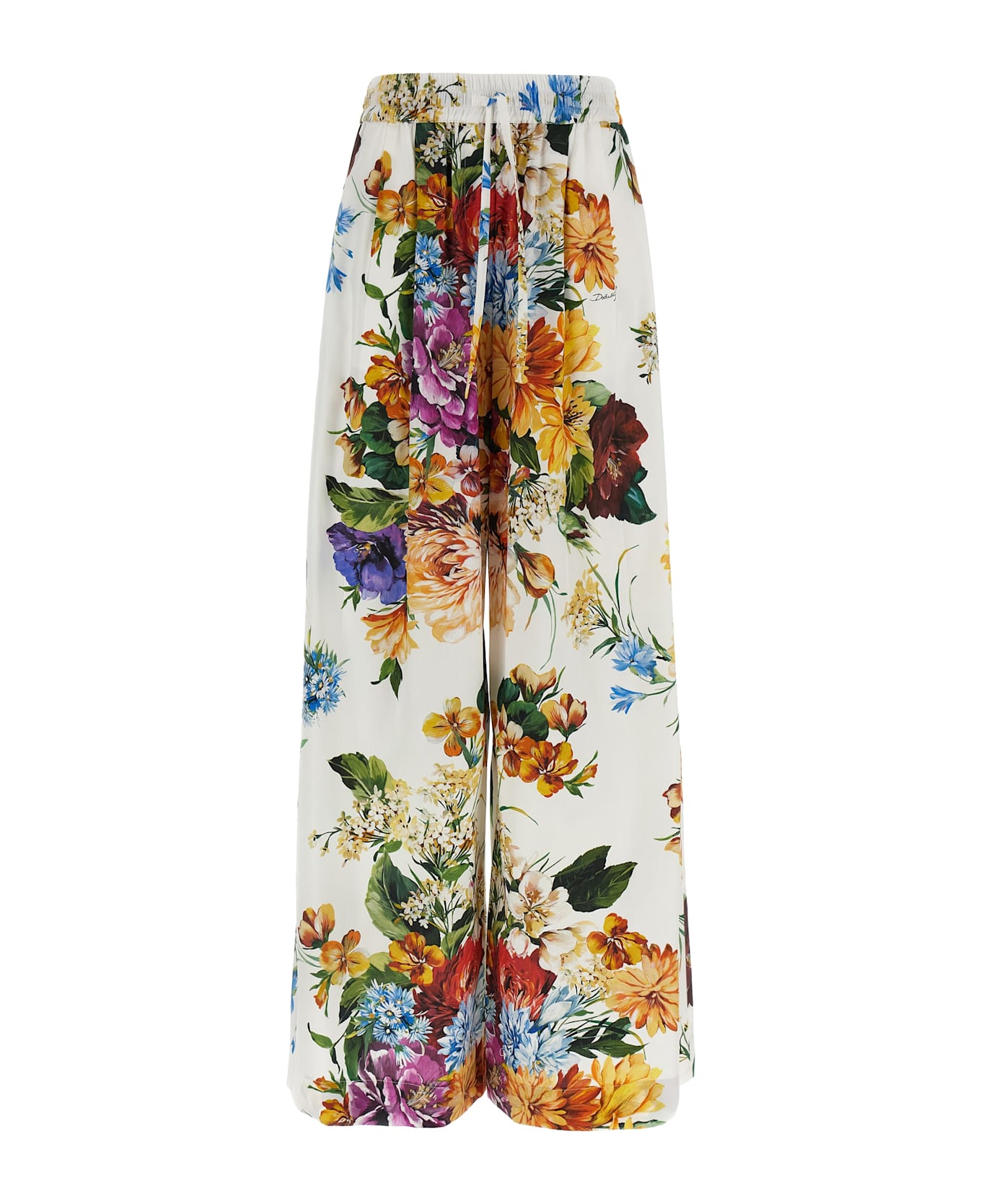Dolce 
Gabbana Floral Bouquet Printed Pants - White