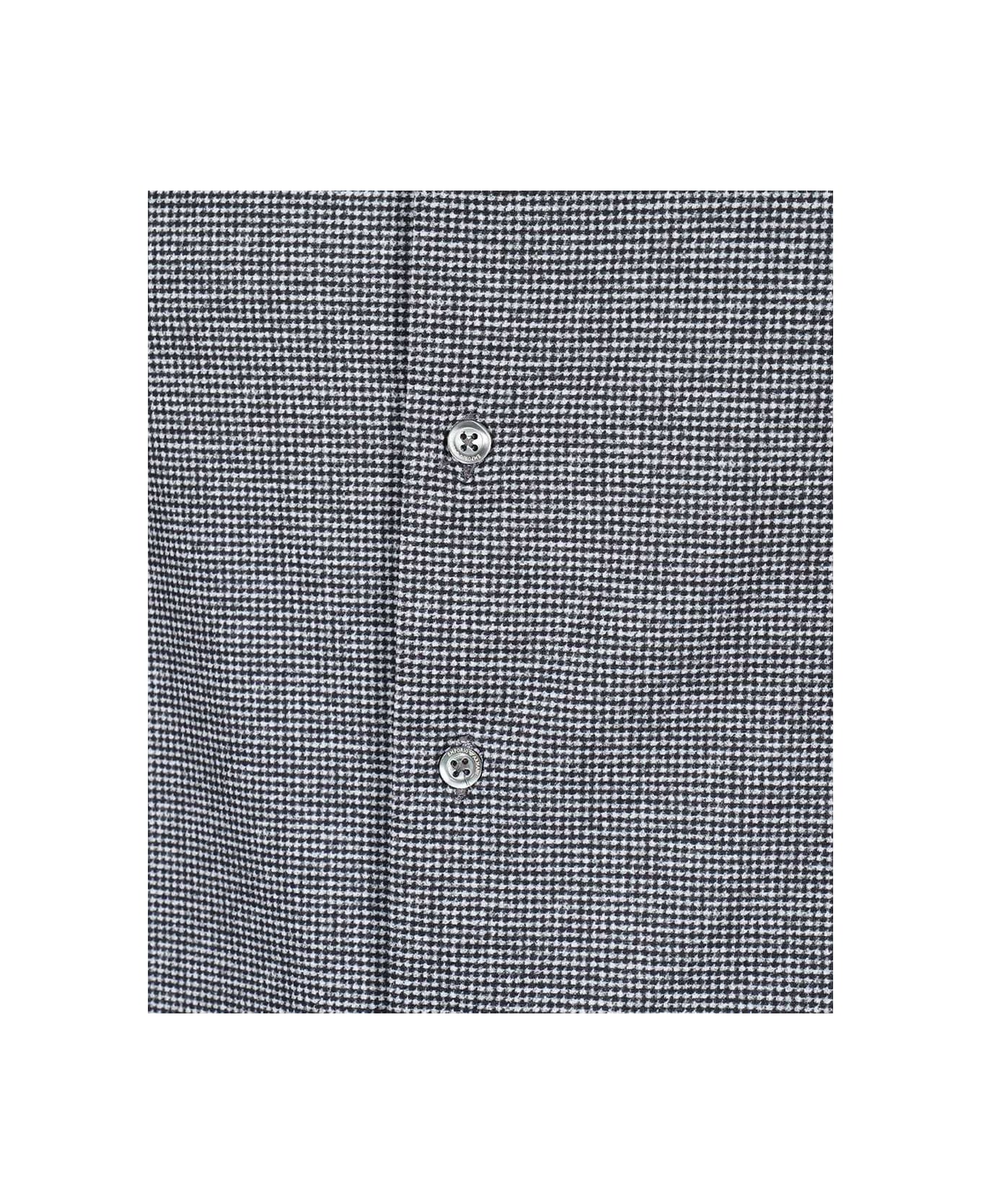 Emporio Armani Long Sleeve Cotton Shirt - black