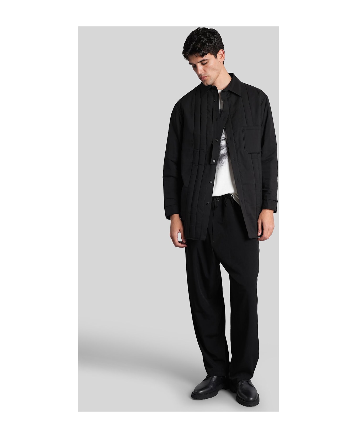 Yohji Yamamoto Casual Jacket In Black Cellulose - black