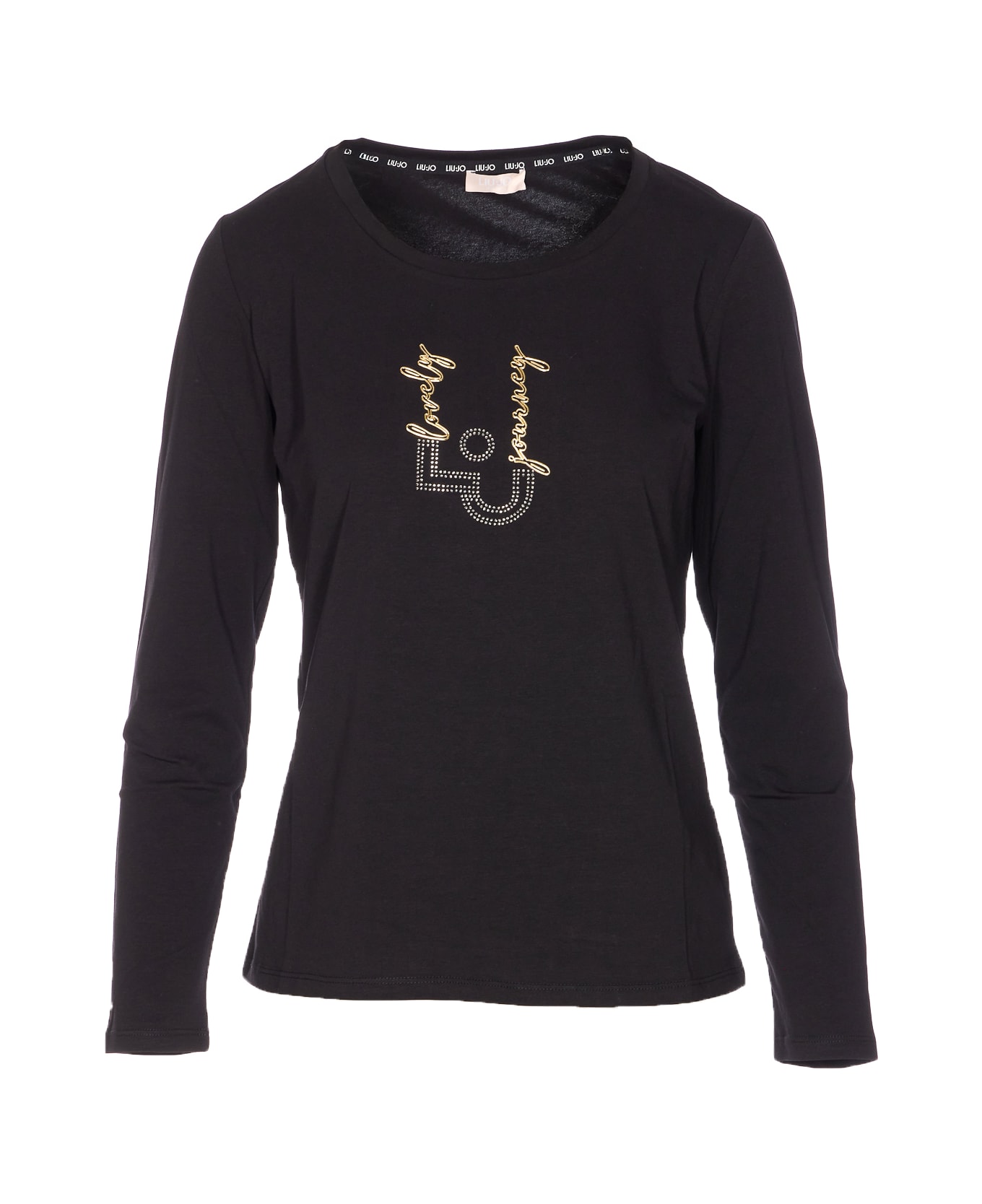 Liu-Jo Logo Long Sleeves T-shirt - Black