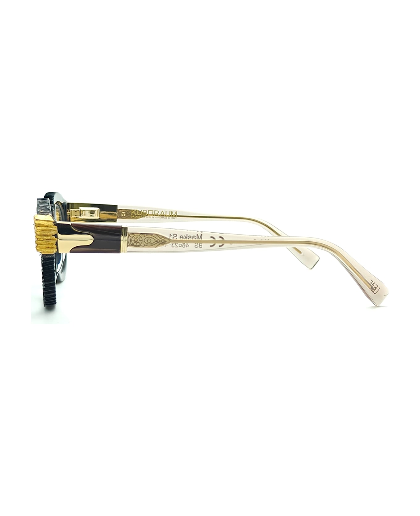 Kuboraum Mask S1 - Black Shine / Gold Leaf Rx Glasses - Black/gold