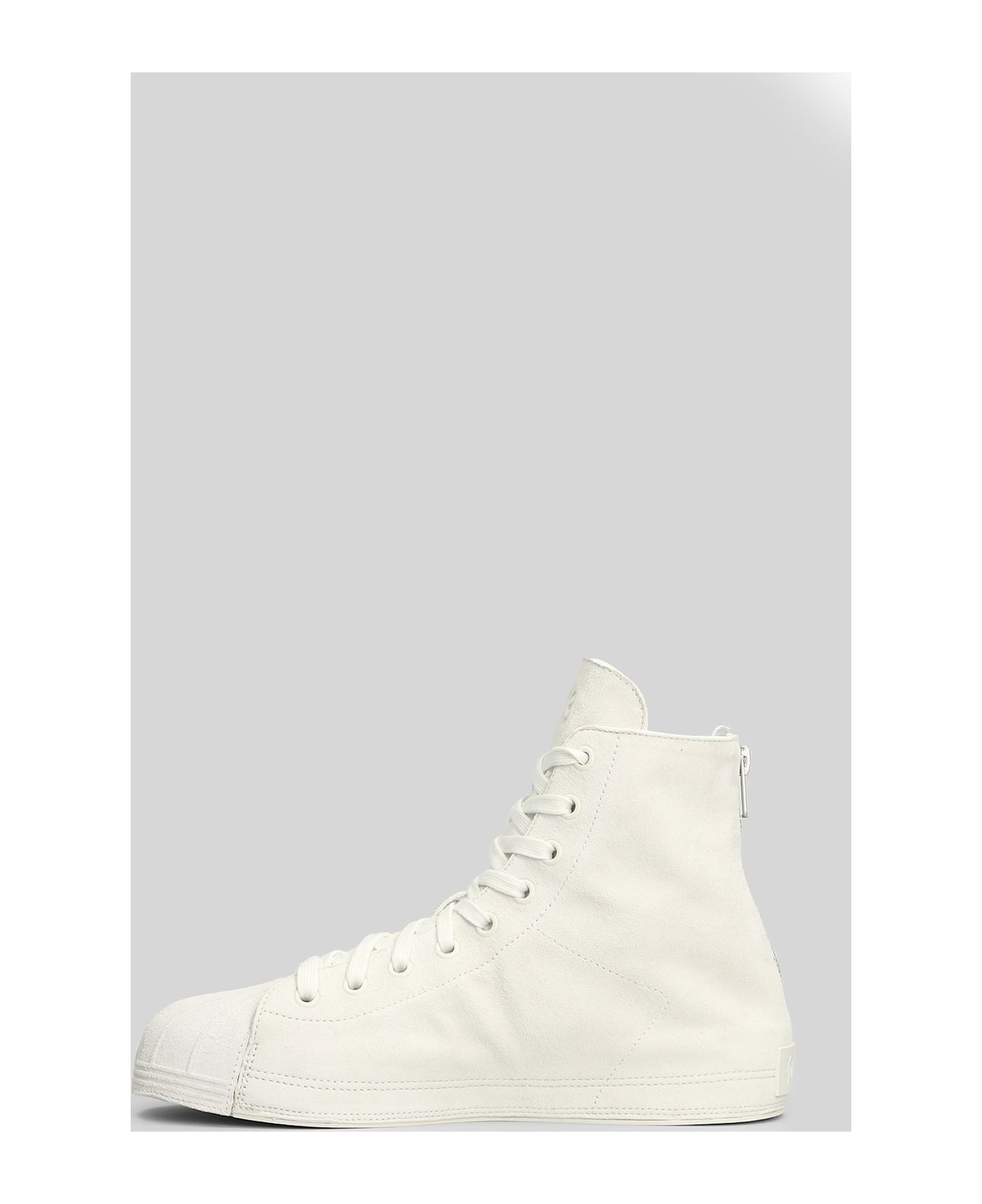 Y-3 Nizza Star Hi Sneakers In White Leather - white