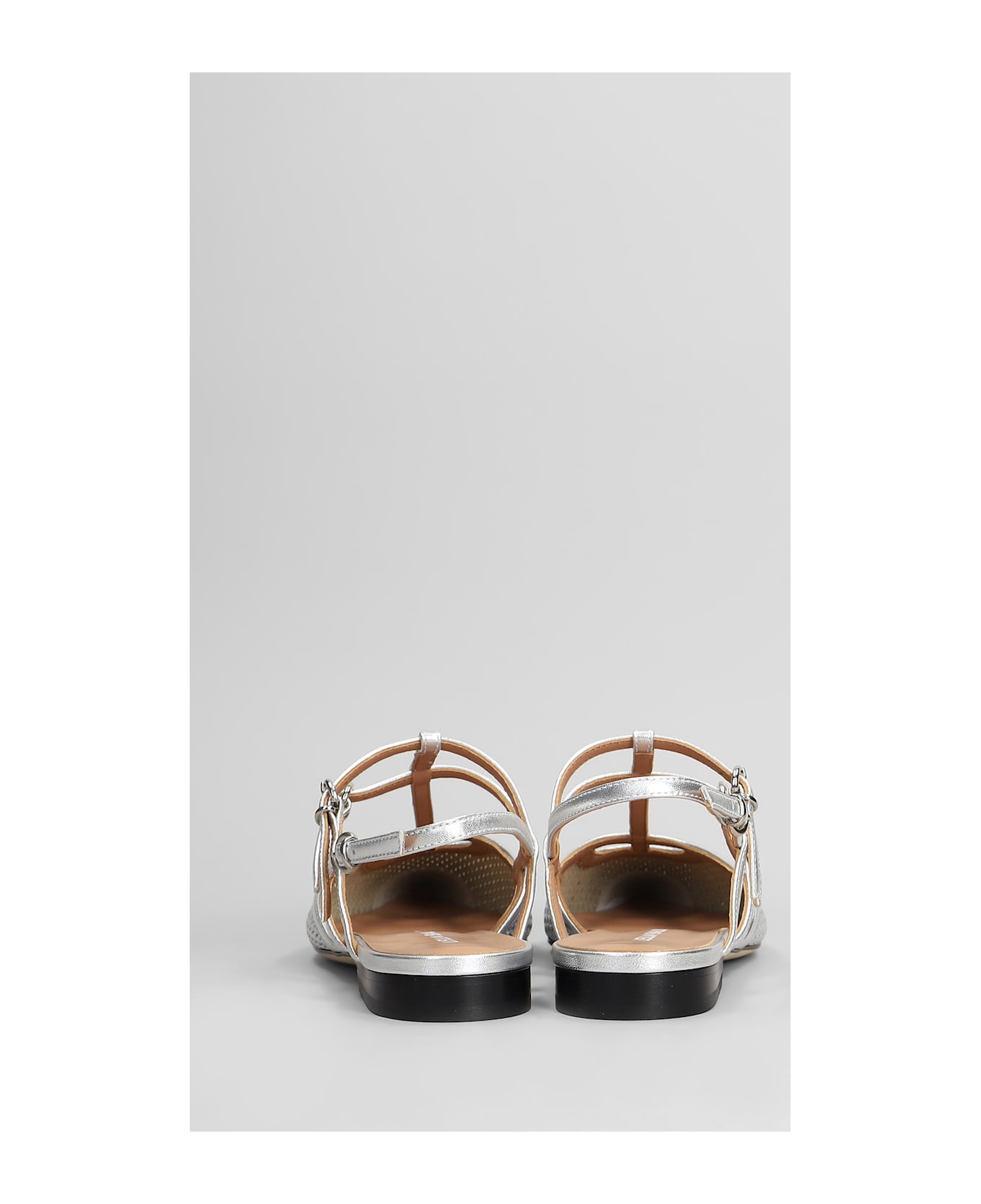 Lella Baldi Ballet Flats In Silver Leather - silver