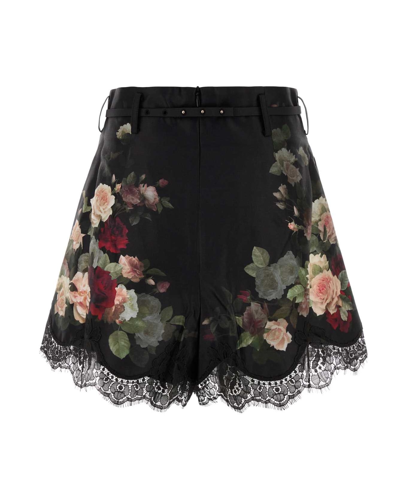 Zimmermann Printed Silk Blend Hypnotic Shorts - Black