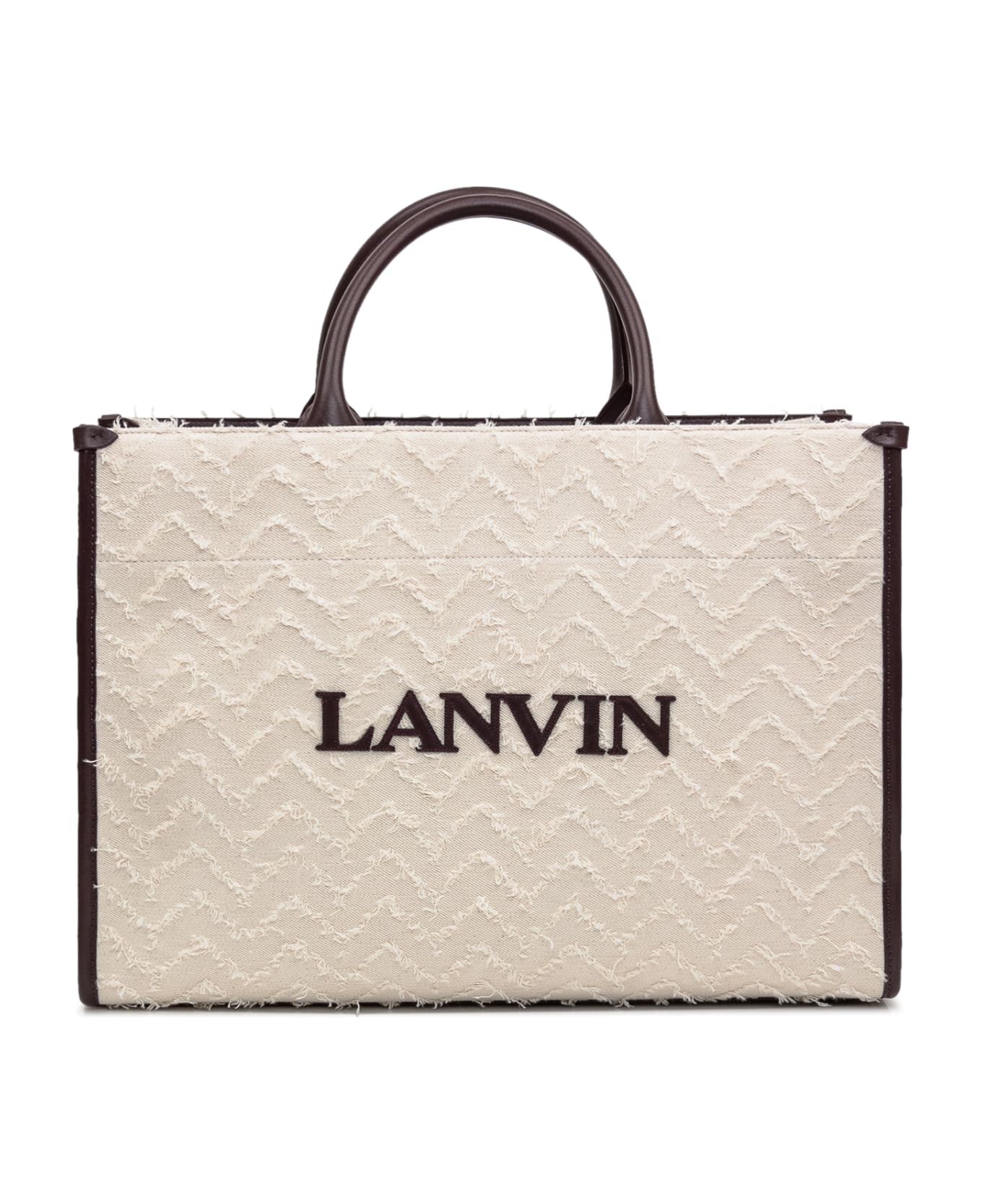 Lanvin Tote In&out Bag - BEIGE FONC�/BORDEAUX