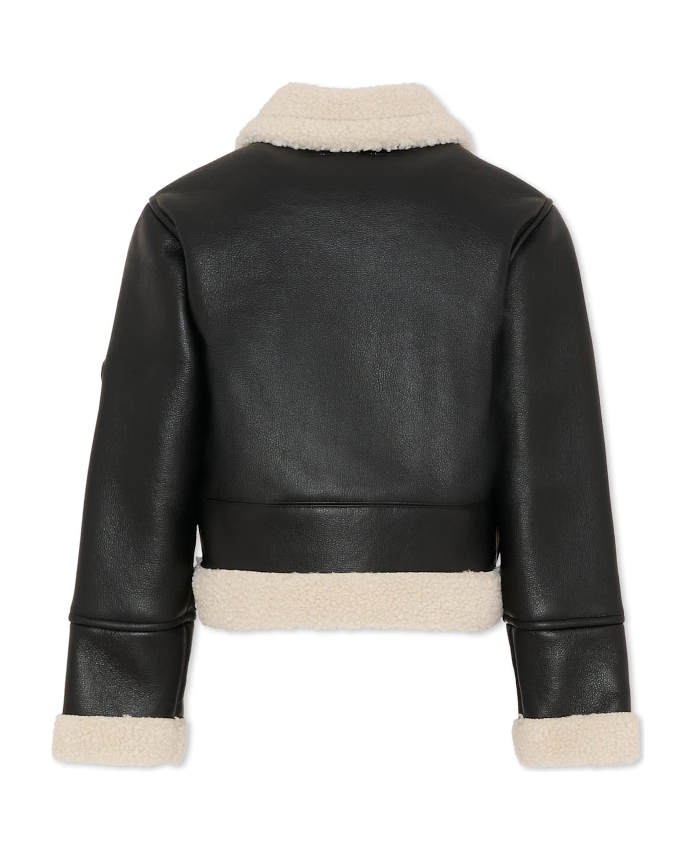 Michael Kors Brown Faux Fur Coat For Girl With Logo - Brown