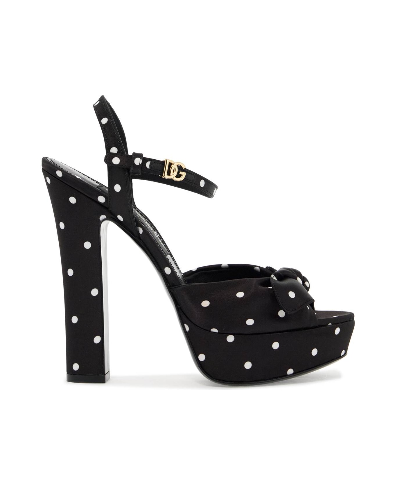 Dolce & Gabbana 'keira Polka Dot Satin Platform Sandals - POIS