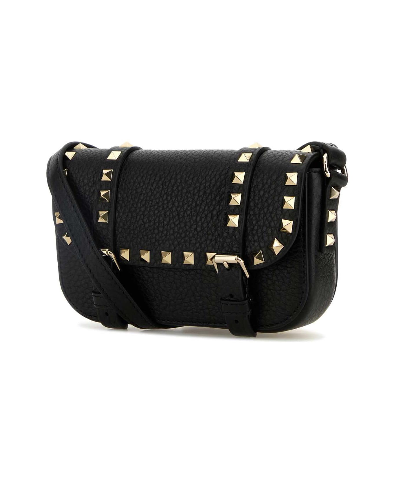 Valentino Garavani Black Leather Rockstud Crossbody Bag - NERO