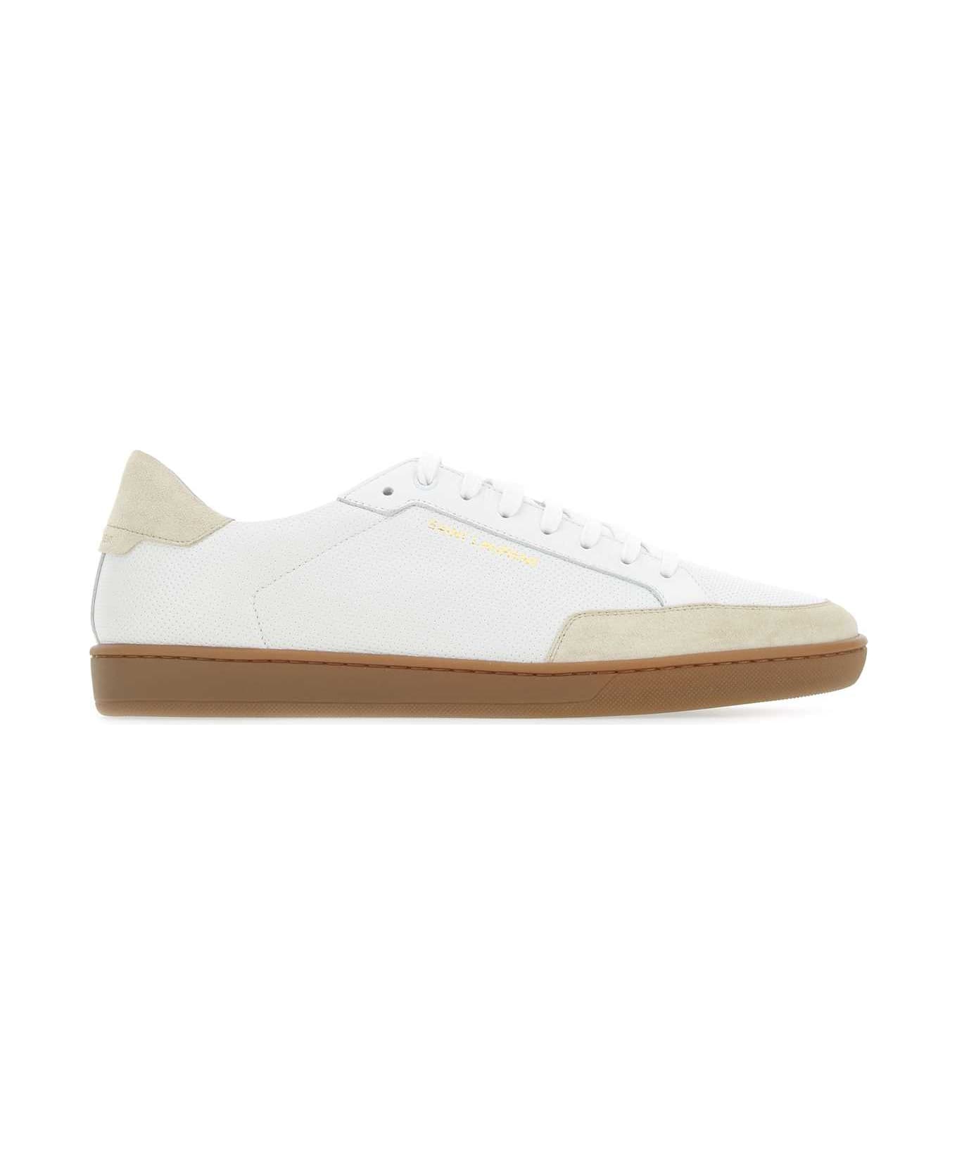 Saint Laurent White Leather Sneakers - BLOPBLOPBLOPAN