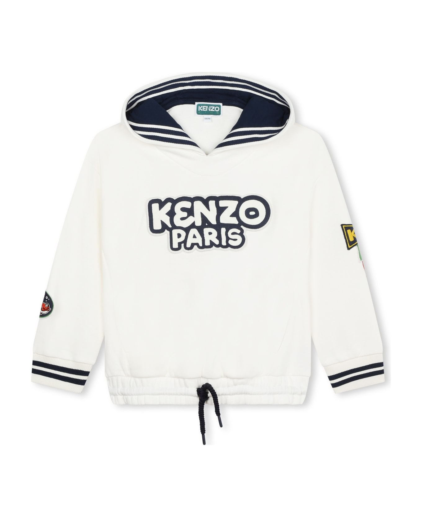 Kenzo Kids Felpa Con Cappuccio - White ニットウェア＆スウェットシャツ