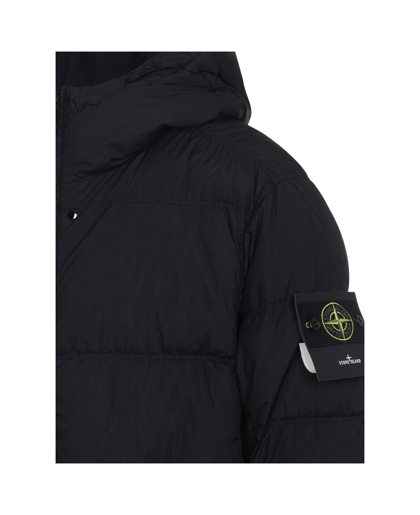 Stone Island Nylon Hooded Down Jacket - Black