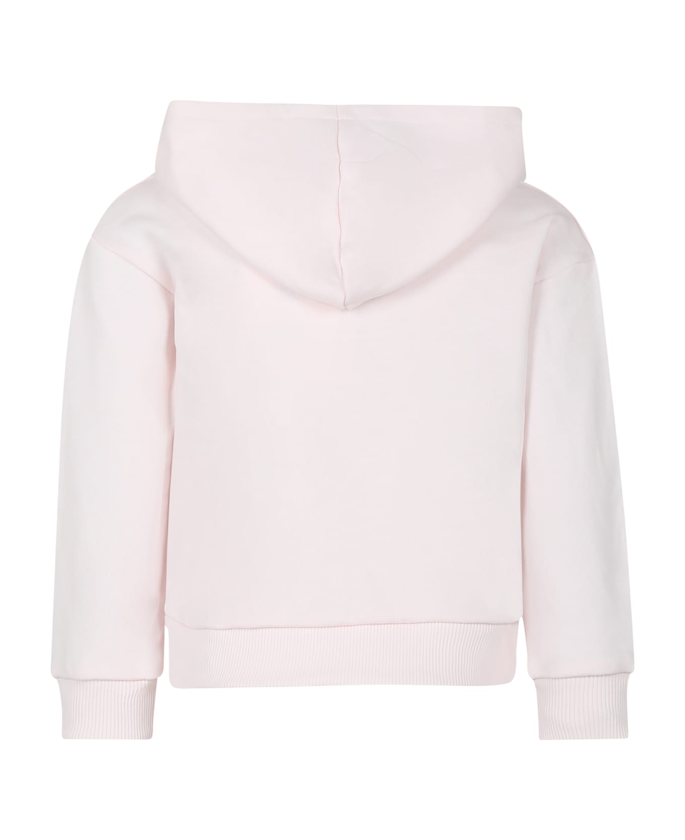 Lanvin Pink Sweatshirt With Hood For Girl With Logo - Pink