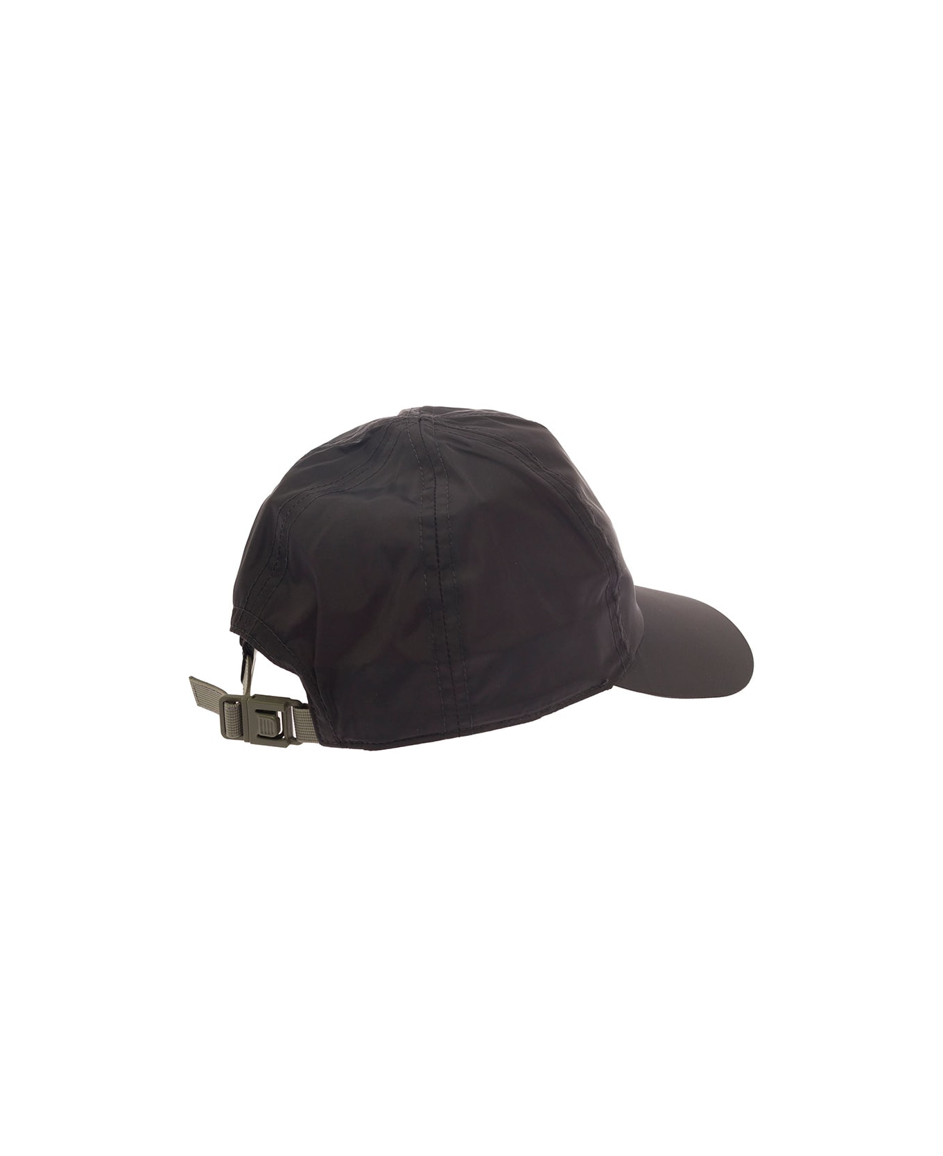 Moncler Black Baseball Cap With Logo Embroidery In Polyamide Man - Black