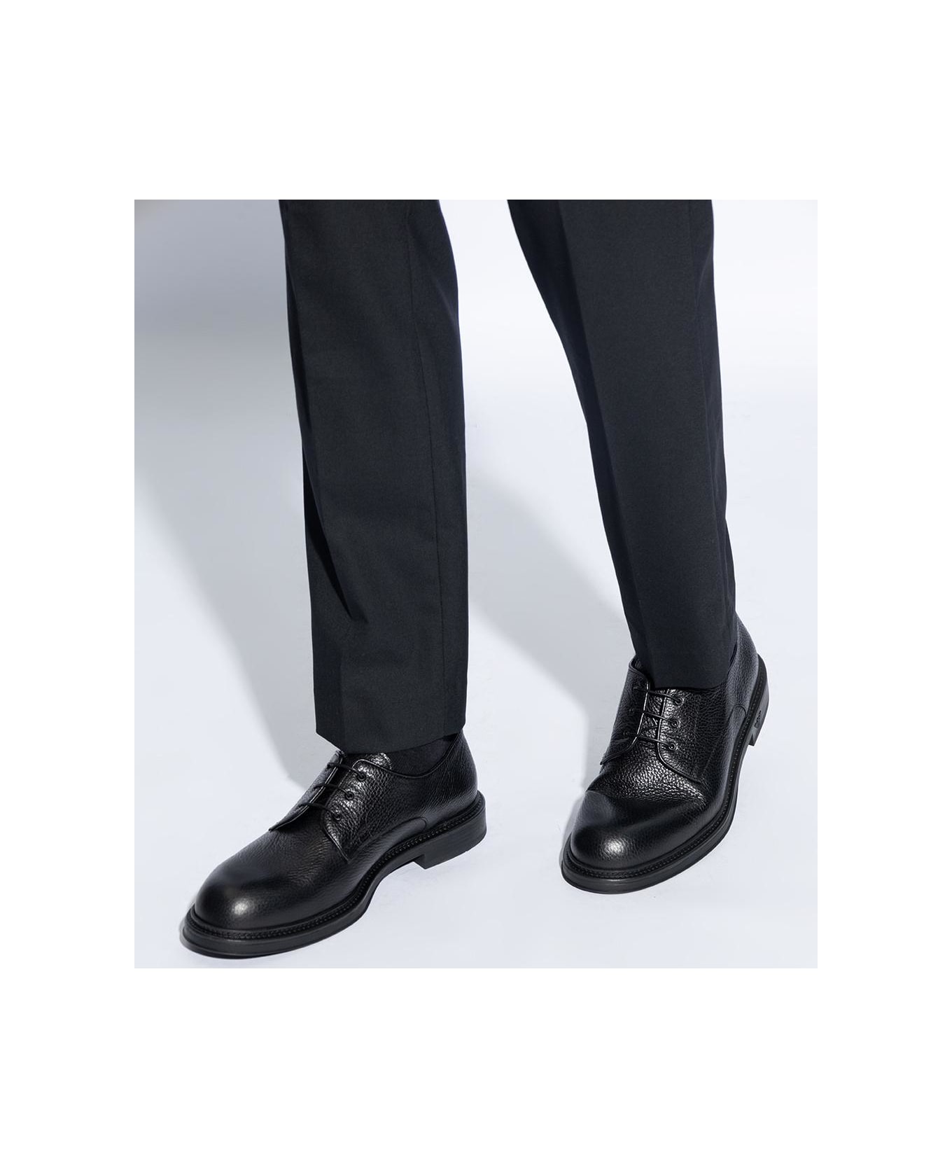 Emporio Armani Leather Shoes - Black