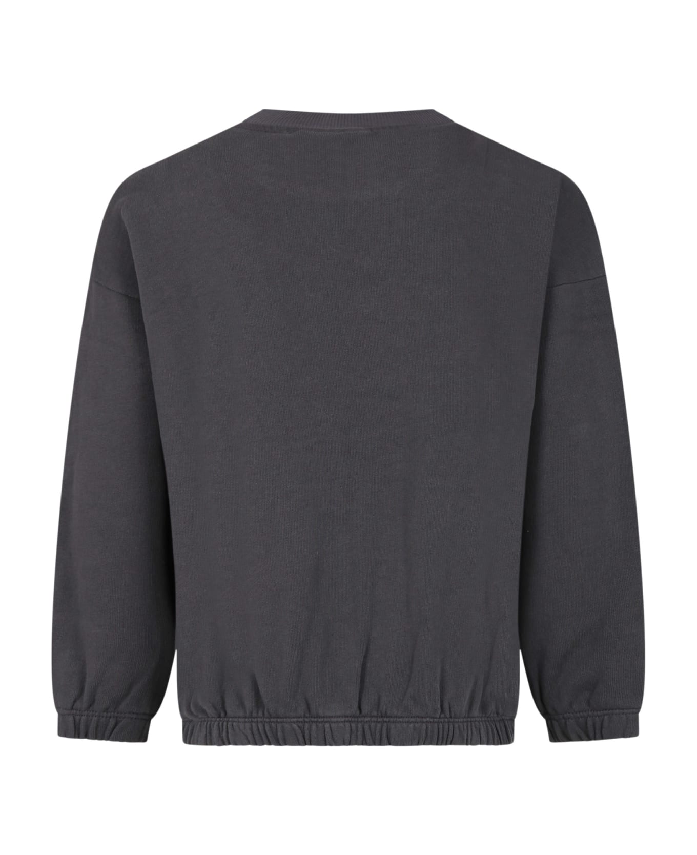 Mini Rodini Gray Sweatshirt For Kids With Jogging Sneakers Print - Grey ニットウェア＆スウェットシャツ
