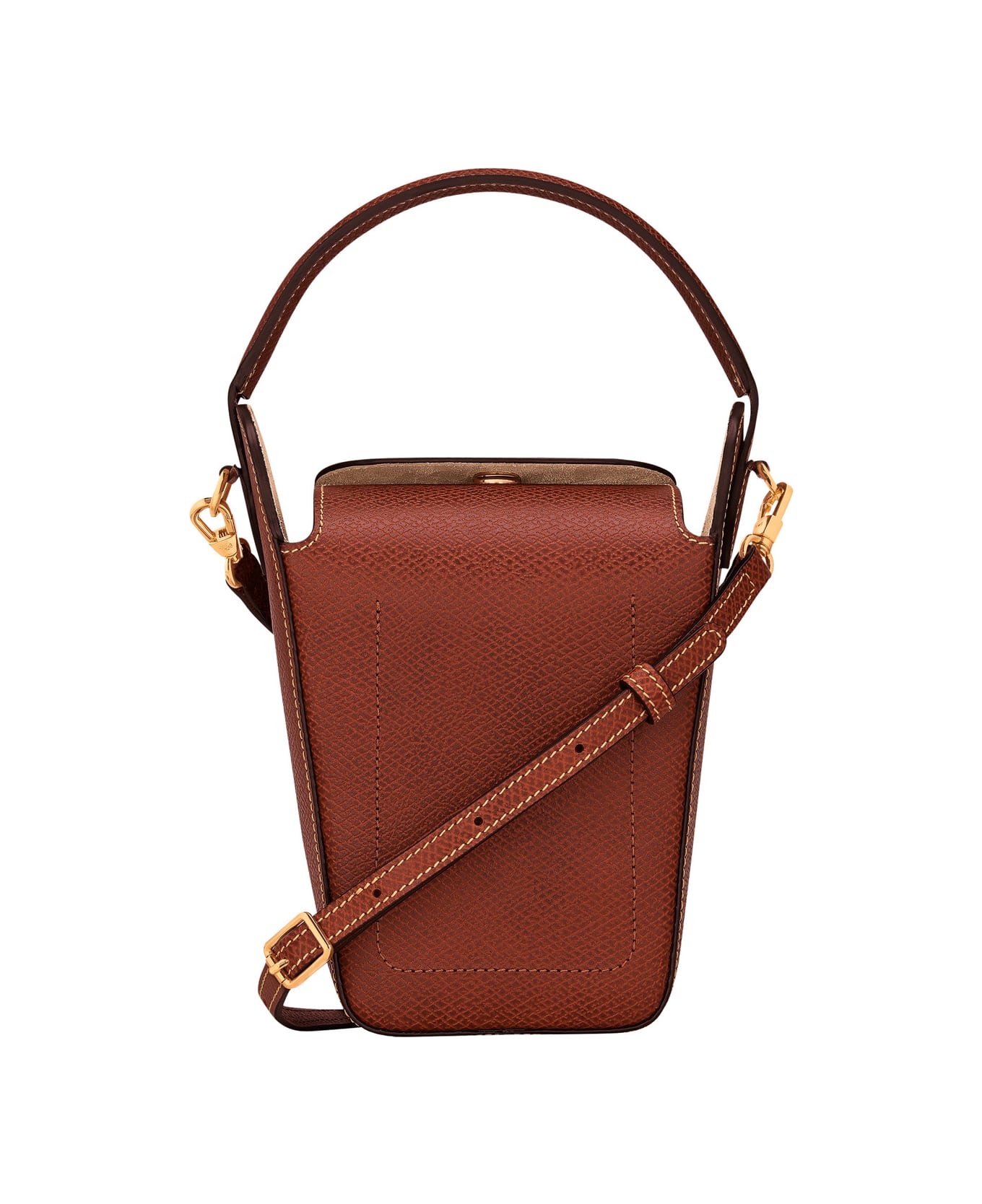 Longchamp 'epure' Brown Crossbody Bag With Adjustable And Removable Shoulder Strap And Embossed Logo On The Front In Leather Woman - Brown
