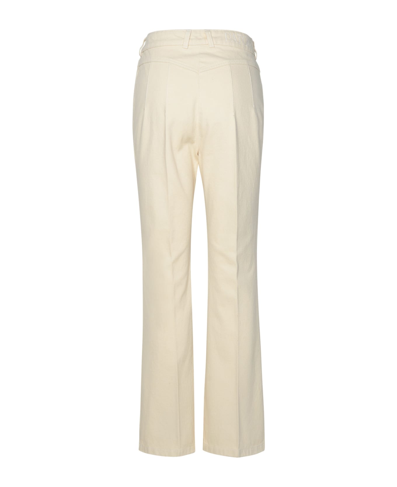 Patou Ivory Cotton Flare Jeans - Ivory