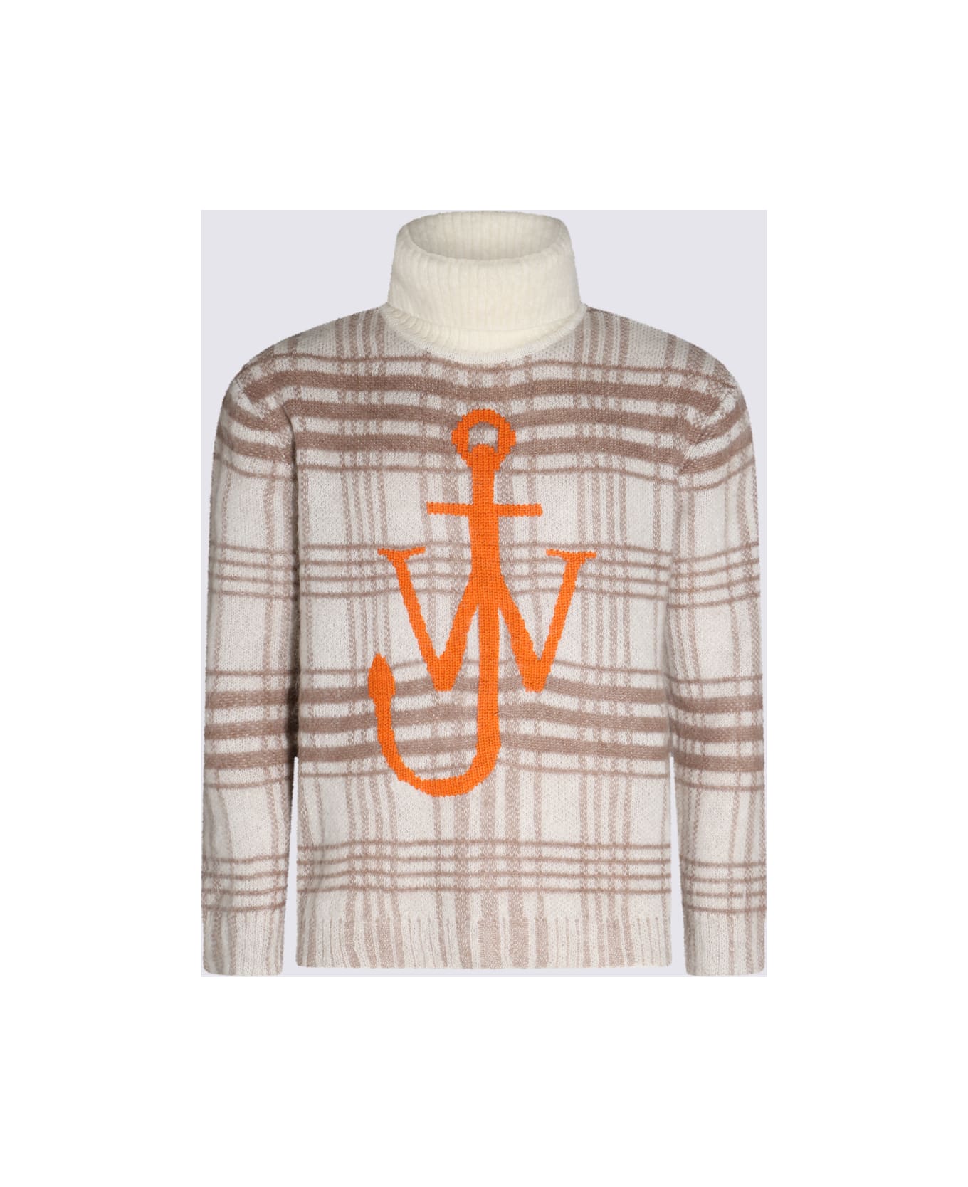 J.W. Anderson White, Brown And Orange Wool Blend Jumper - OFF WHITE-BROWN
