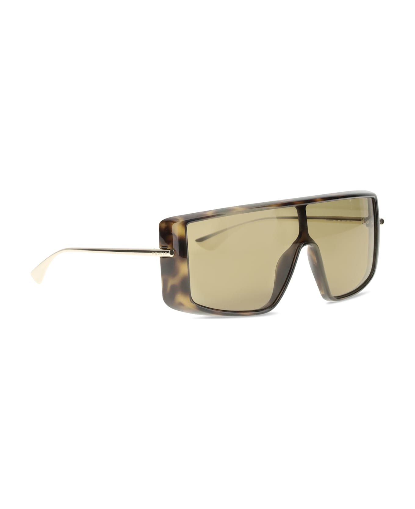 Alexander McQueen Havana T-bar Visor Sunglasses