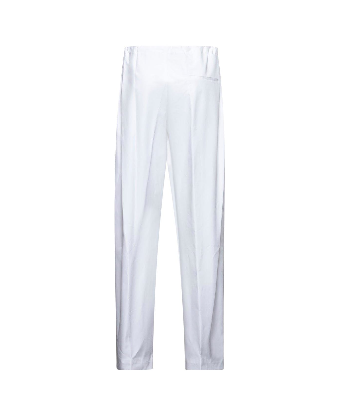 Khaite White Poplin Trenton Trousers - White