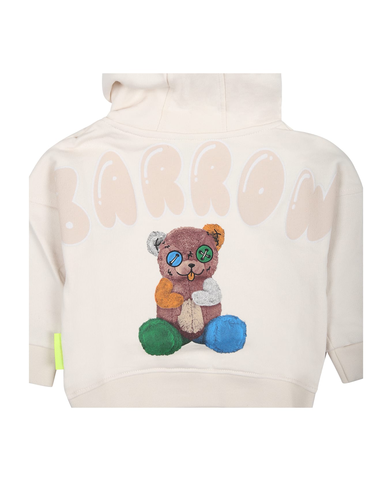 Barrow Ivory Sweatshirt For Babies With Logo And Bear - Ivory