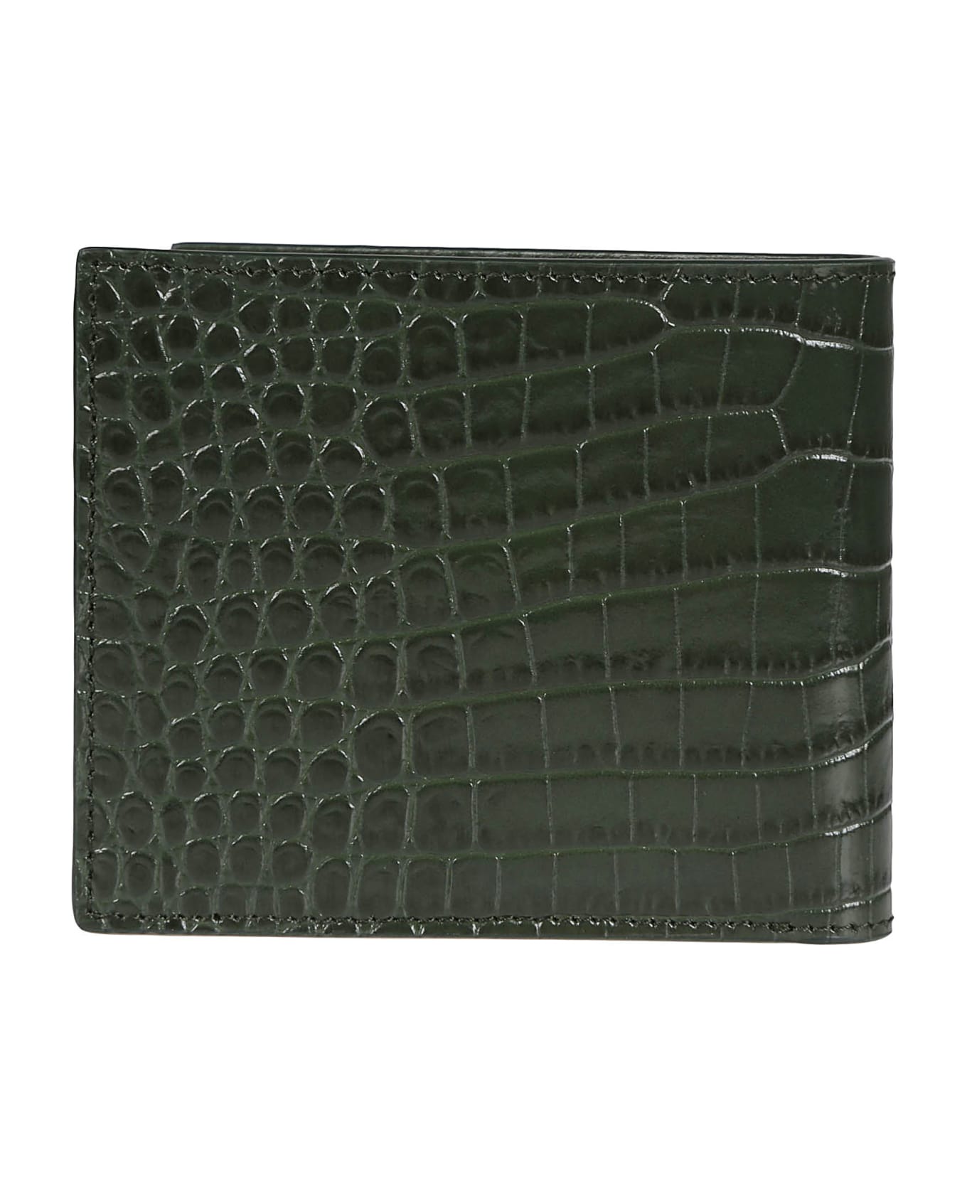 Tom Ford Printed Alligator Classic Bifold Wallet - Rifle Green