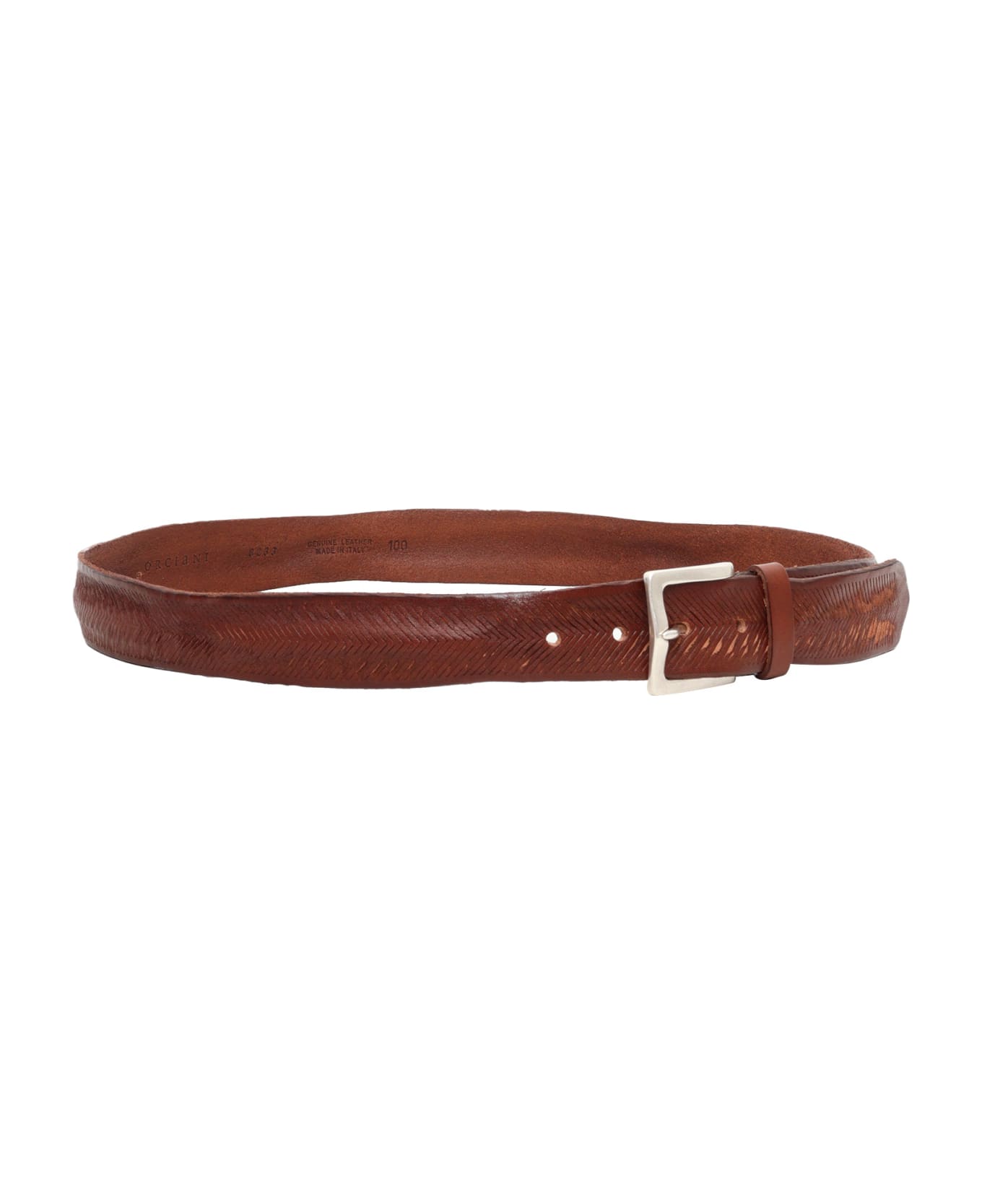 Orciani Carved Brown Belt - BROWN