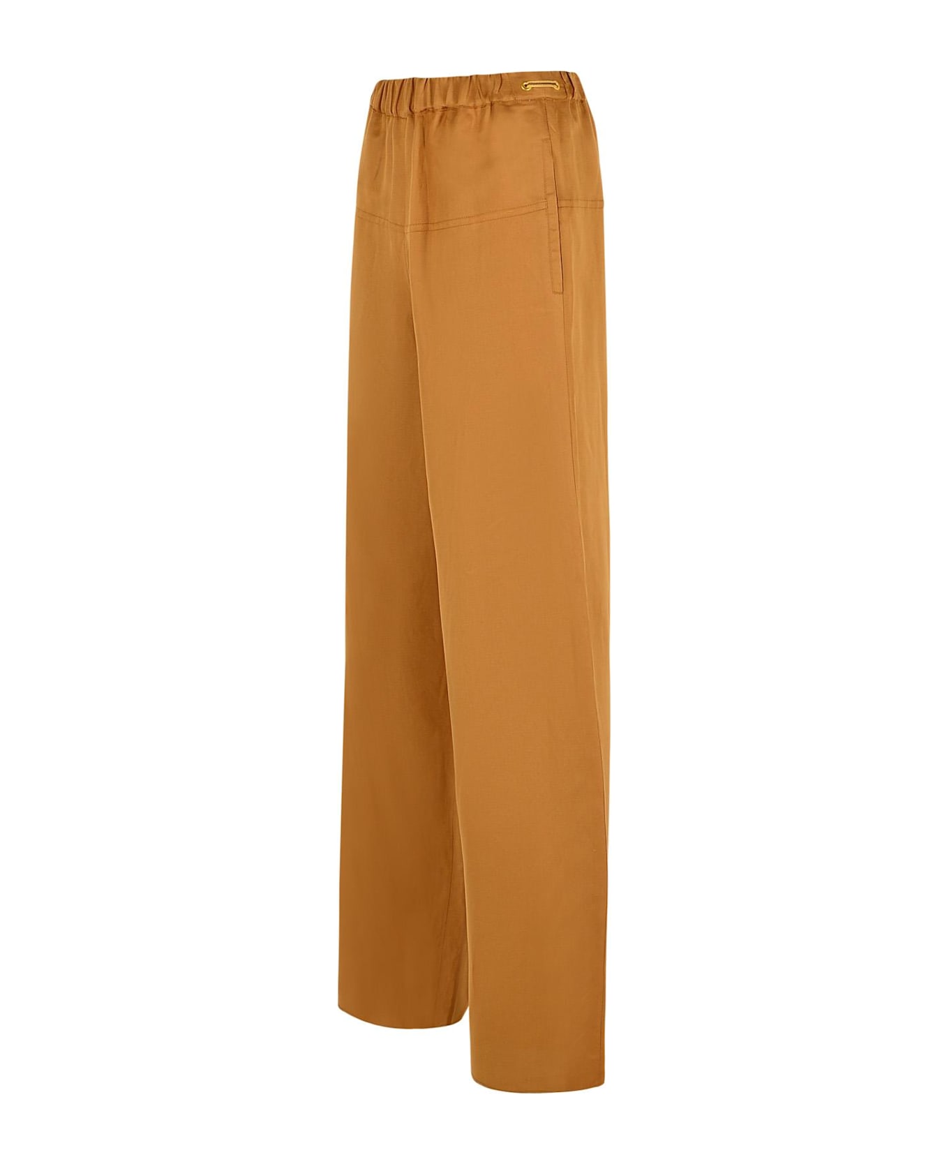 Max Mara 
onore
 Brown Linen Blend Trousers - Brown