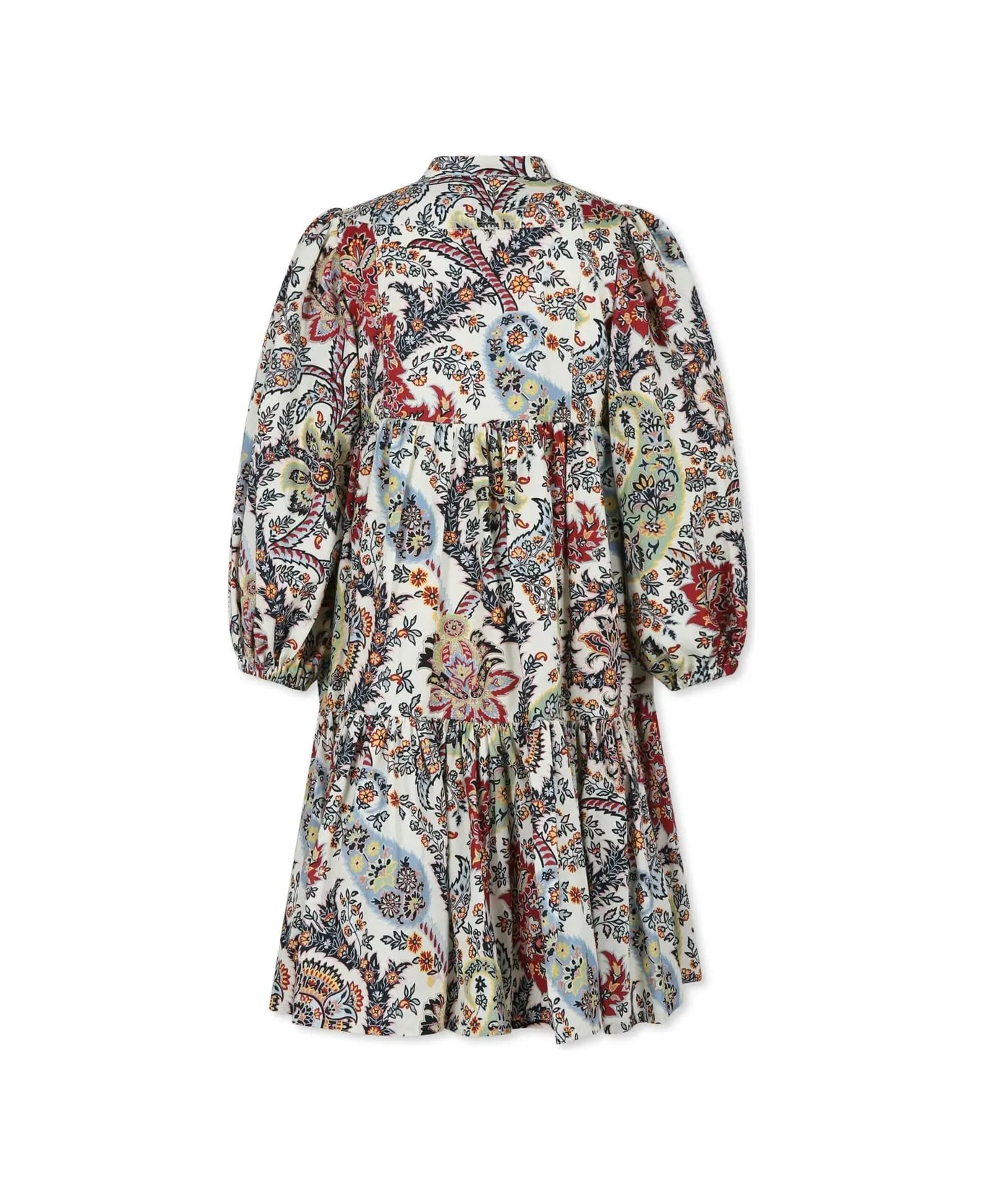 Etro Midi Dress With Floral Paisley Print All-over - White