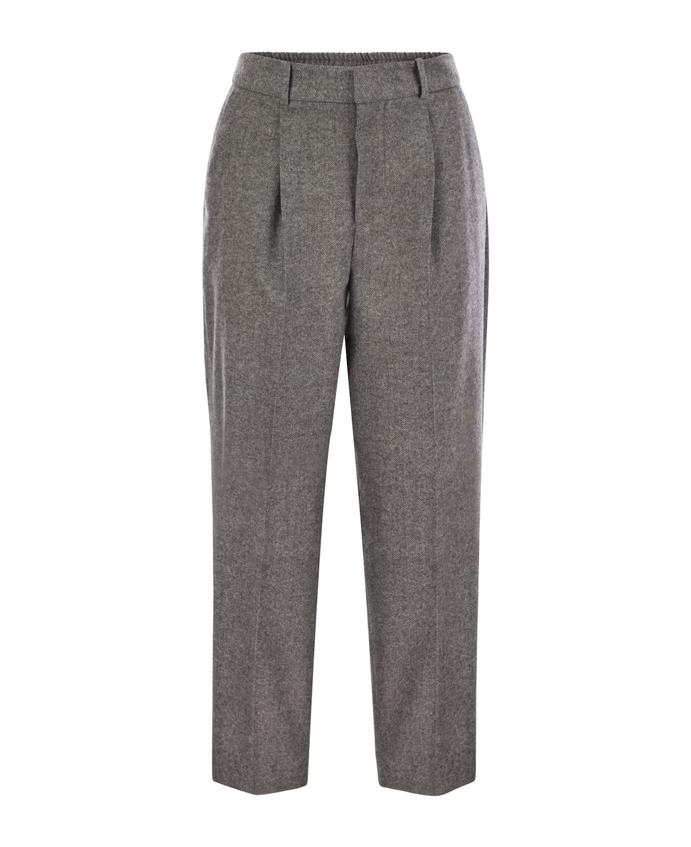 PT Torino Daisy - Wool And Cashmere Pants - Dark Grey