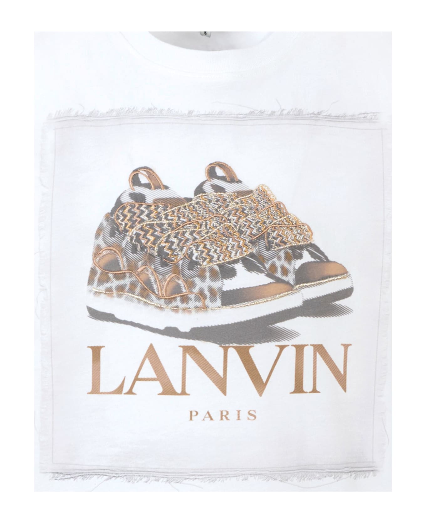 Lanvin White T-shirt For Girl With Logo - White