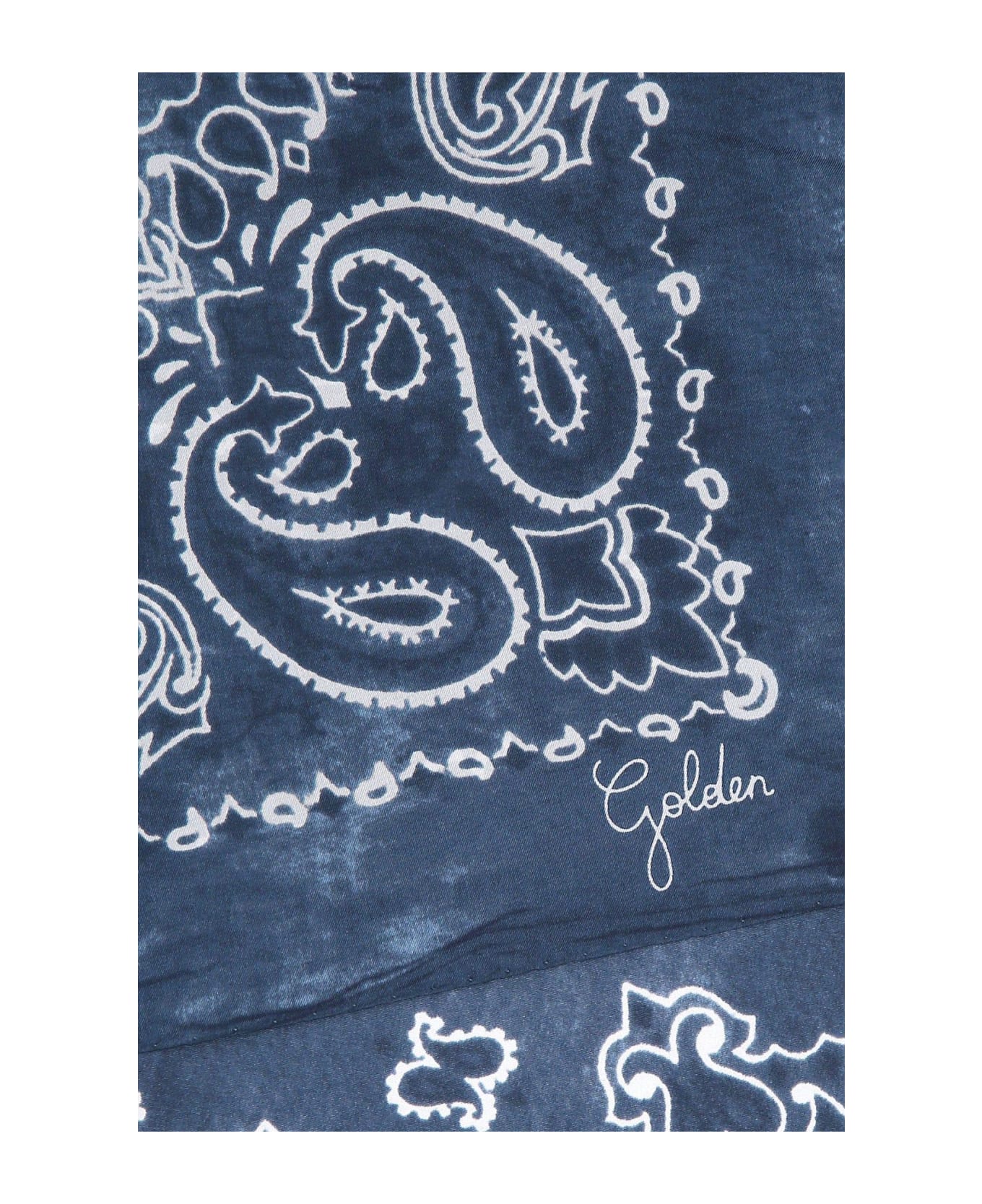 Golden Goose Printed Silk Foulard - Blue スカーフ＆ストール