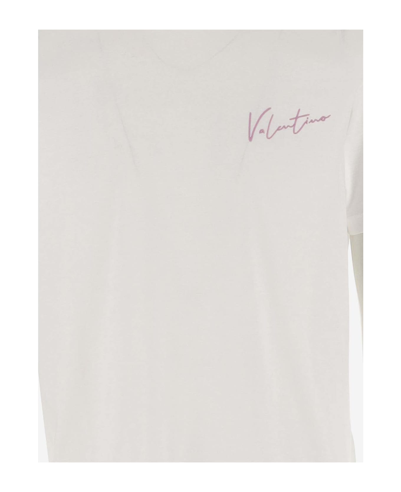 Valentino Cotton T-shirt With Logo - White