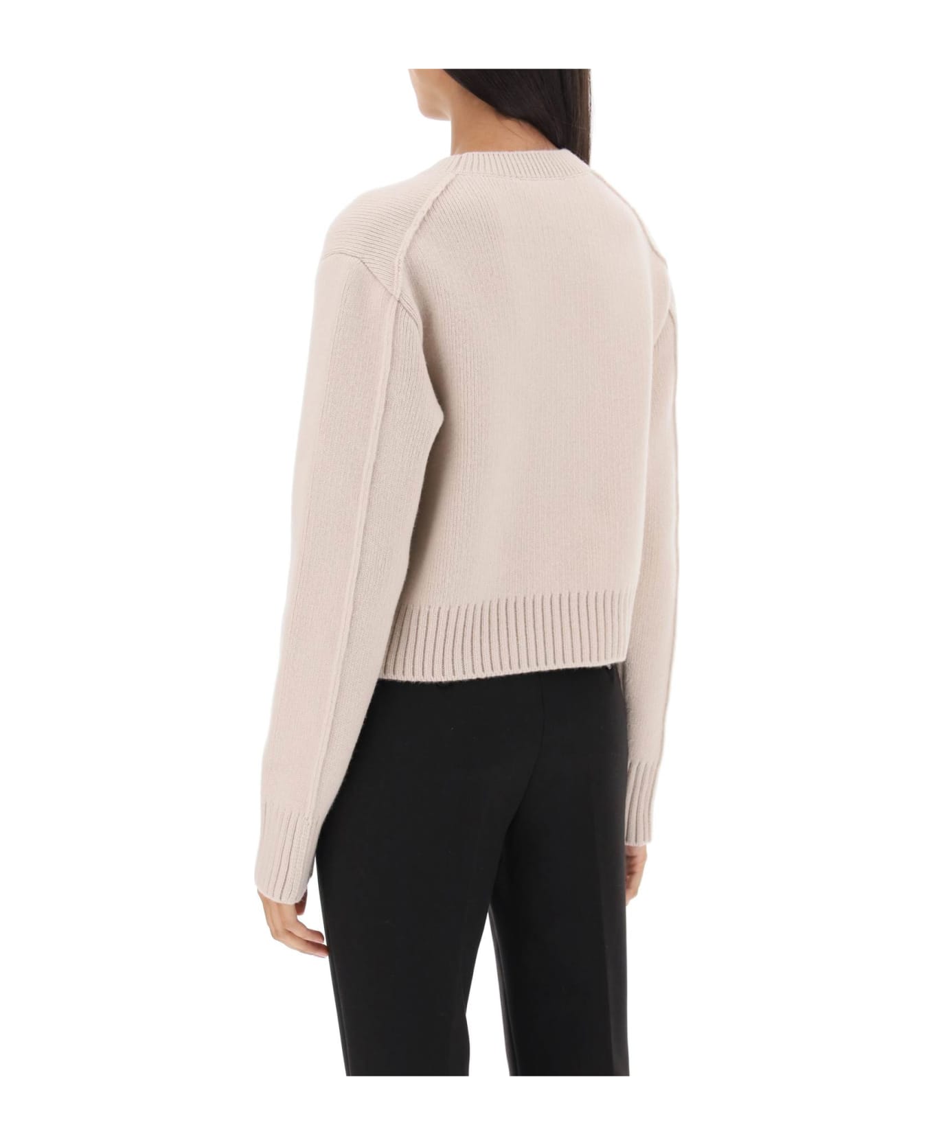 Lanvin Cropped Wool And Cashmere Sweater - PAPER (Beige) ニットウェア