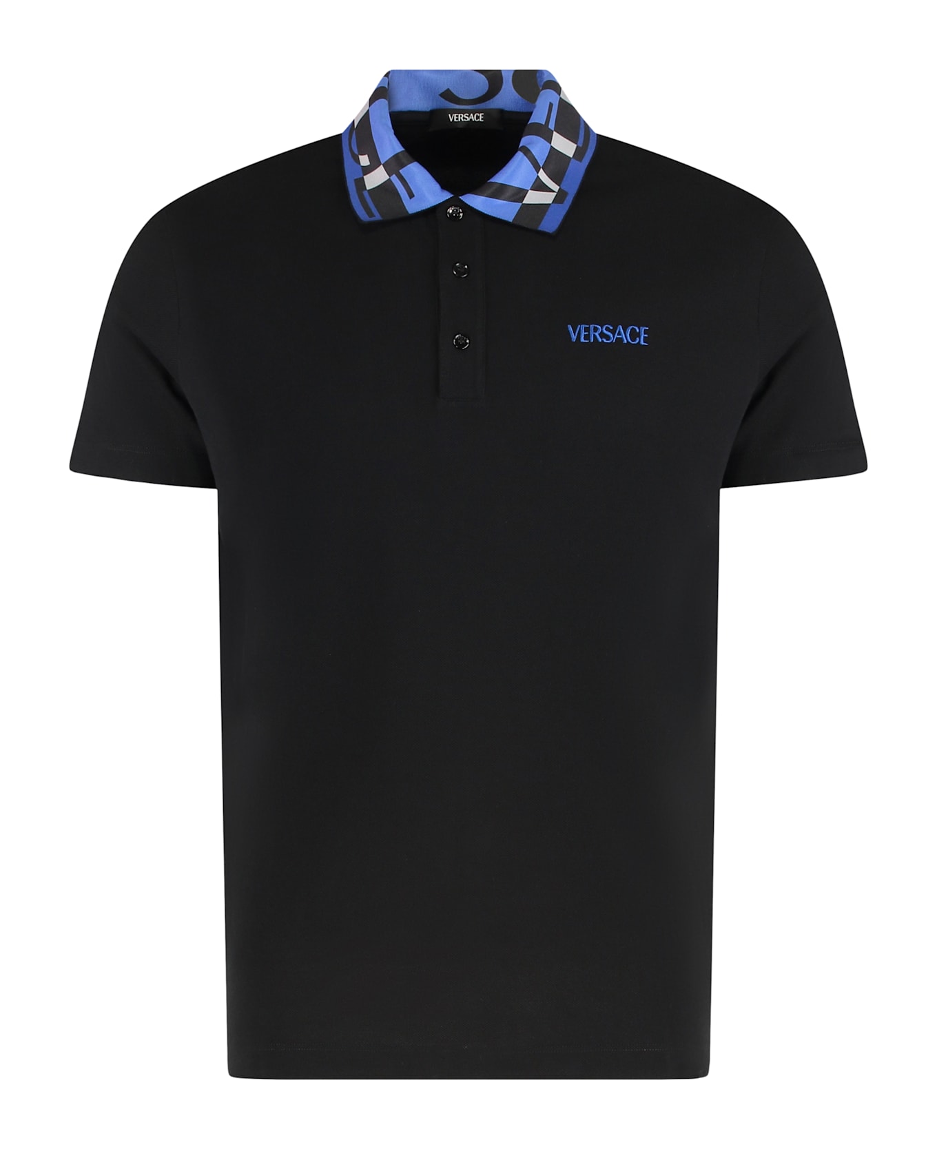 Versace Cotton-piqué Polo Shirt - black