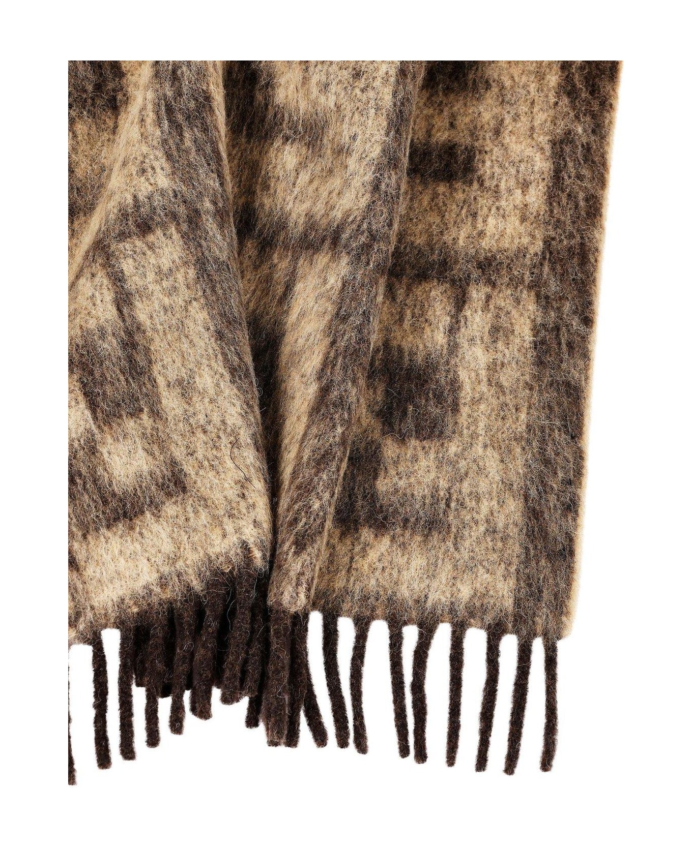 Fendi Fringed Throw Blanket - Beige