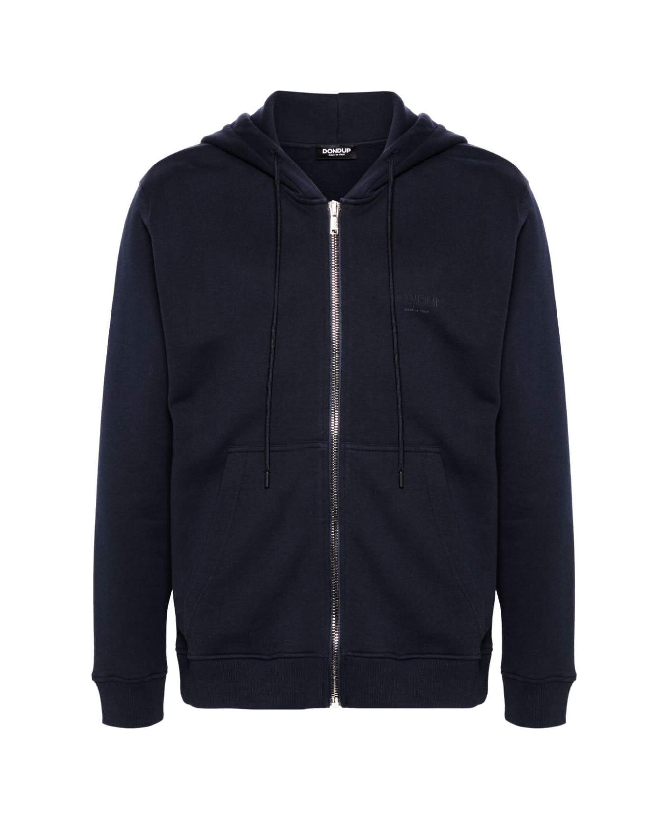 Dondup Hoodie Full Zip Basic Fleece - Blue