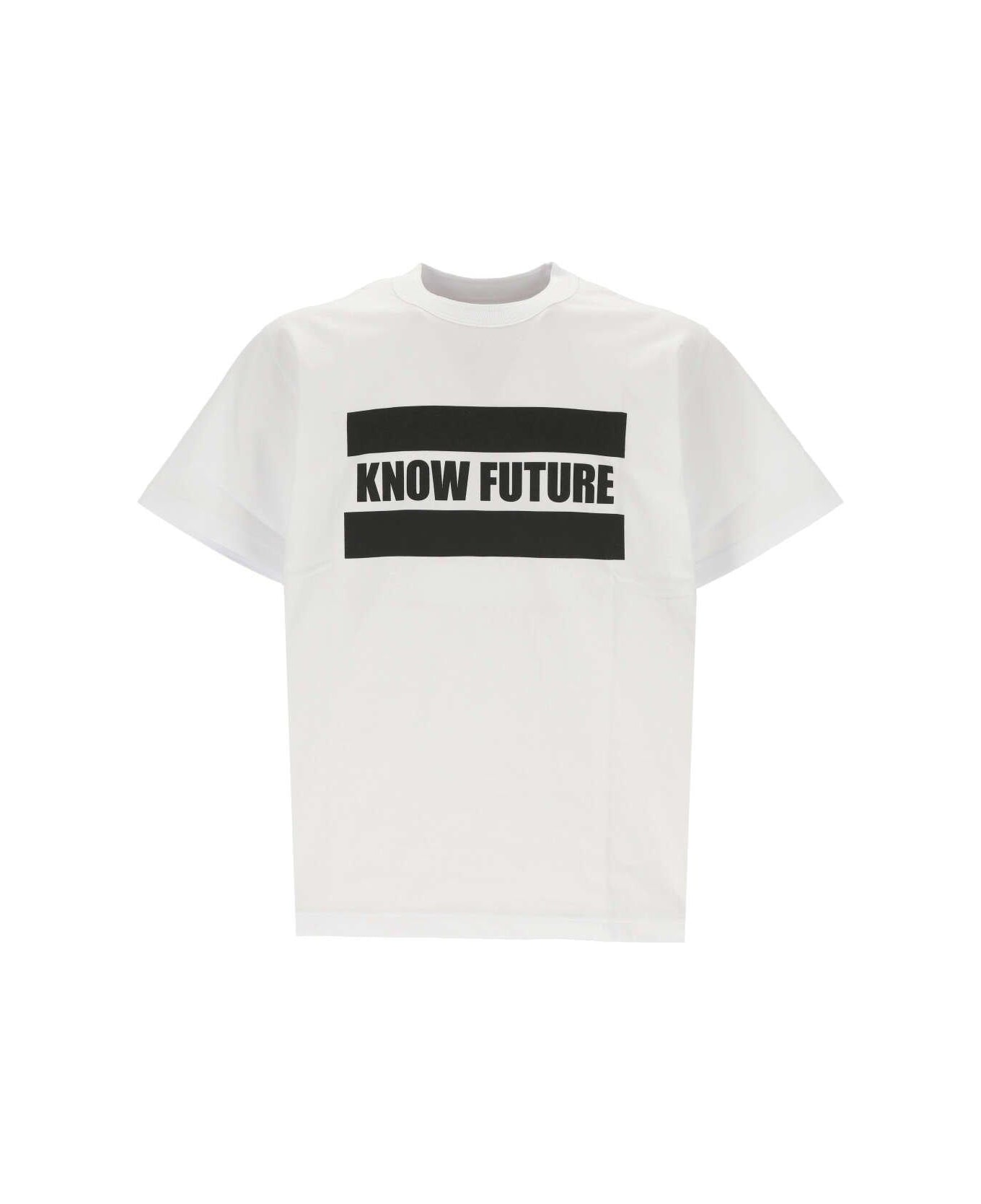 Sacai Slogan-printed Crewneck T-shirt - 101 WHITE