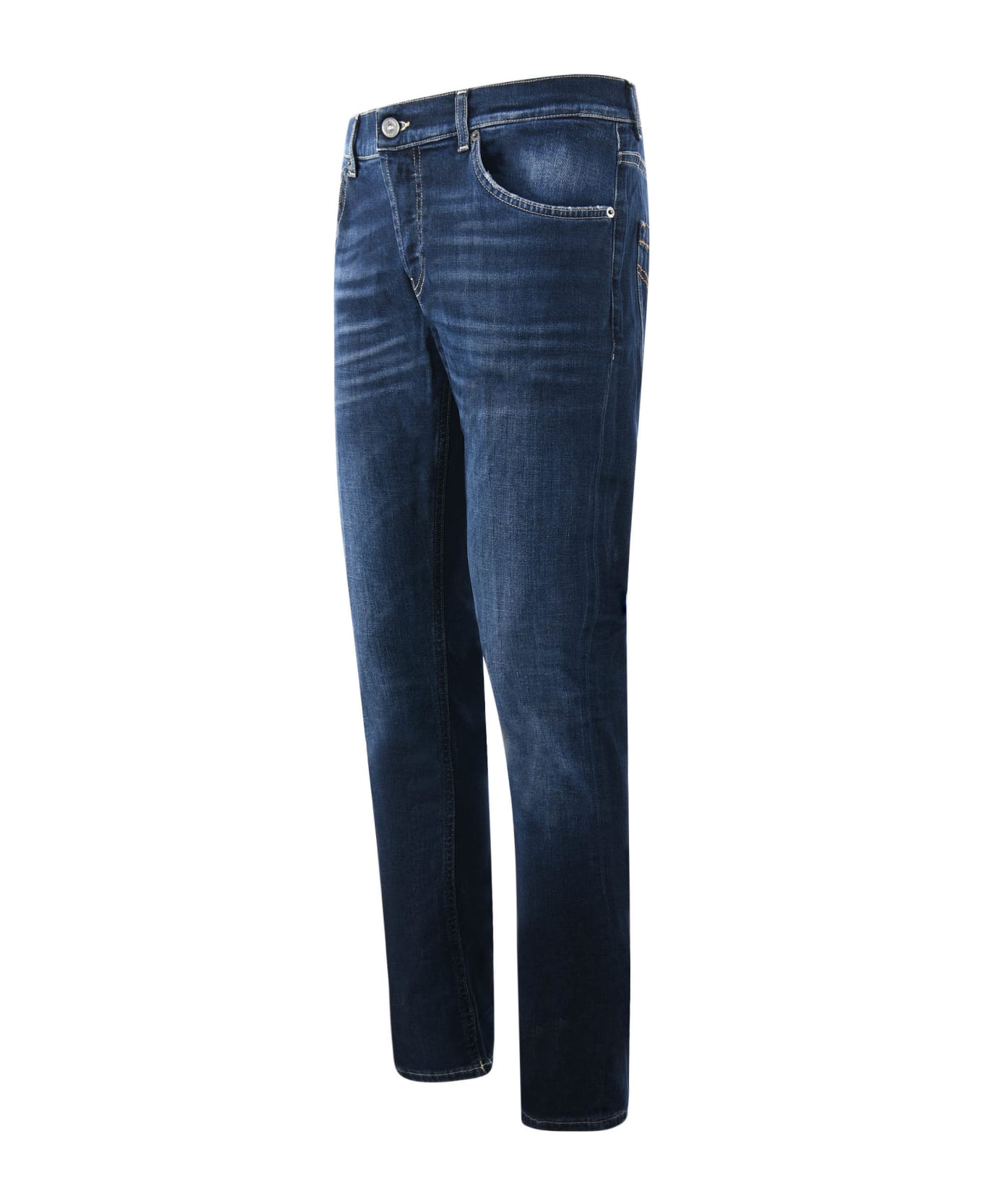 Dondup Mius Slim Fit Jeans In Dark Blue Stretch Denim - Blue