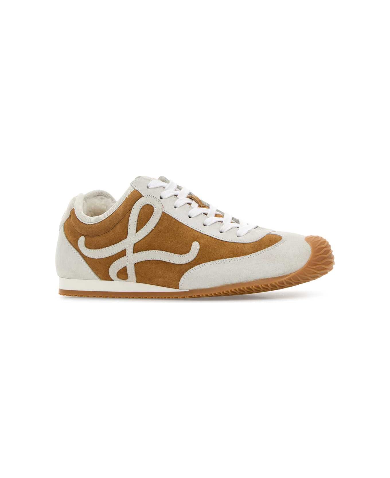 Loewe Two-tone Suede Ballet Runner 2.0 Sneakers - TANWHITE