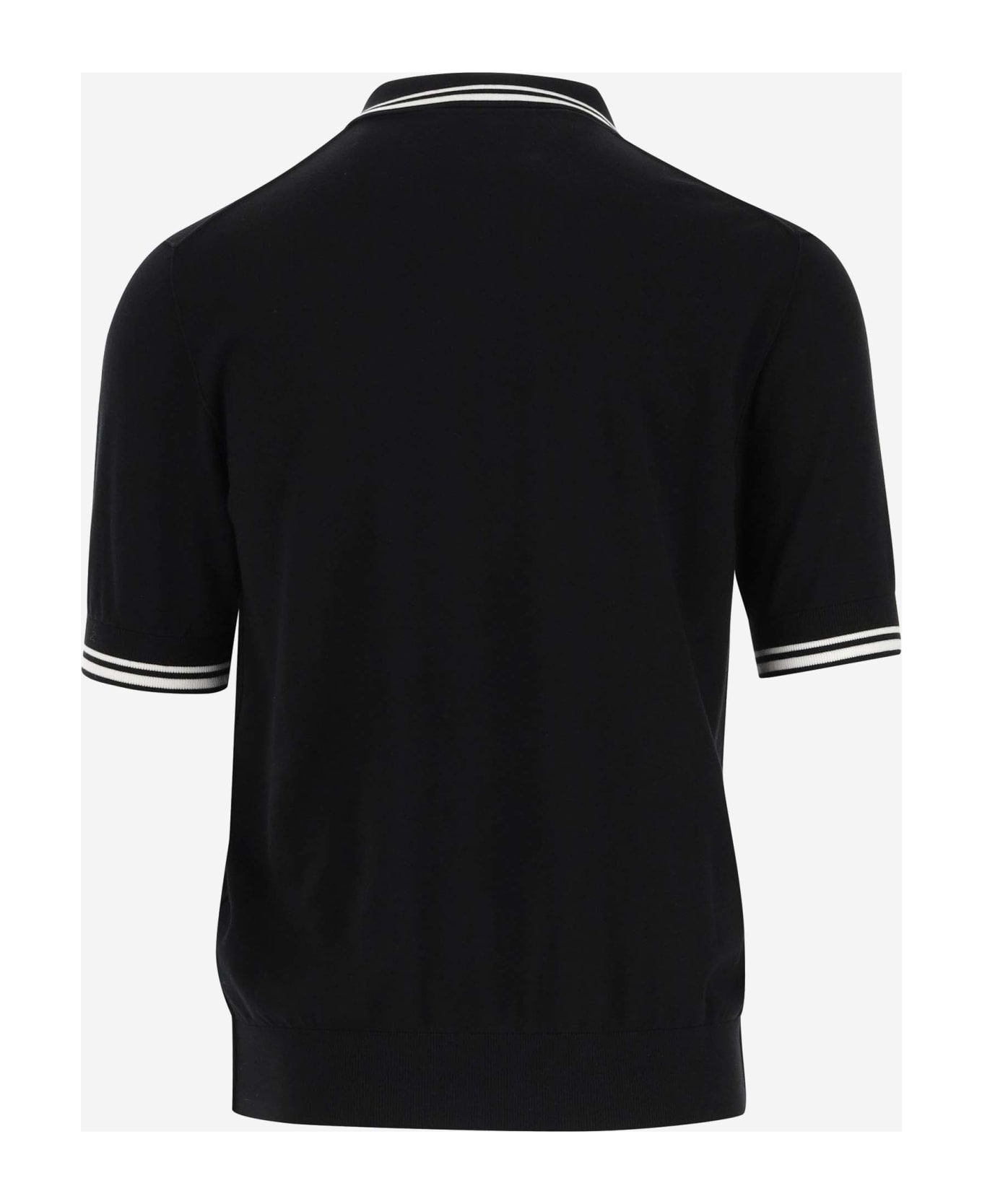 Dolce & Gabbana Cotton Polo Shirt With Logo - Black