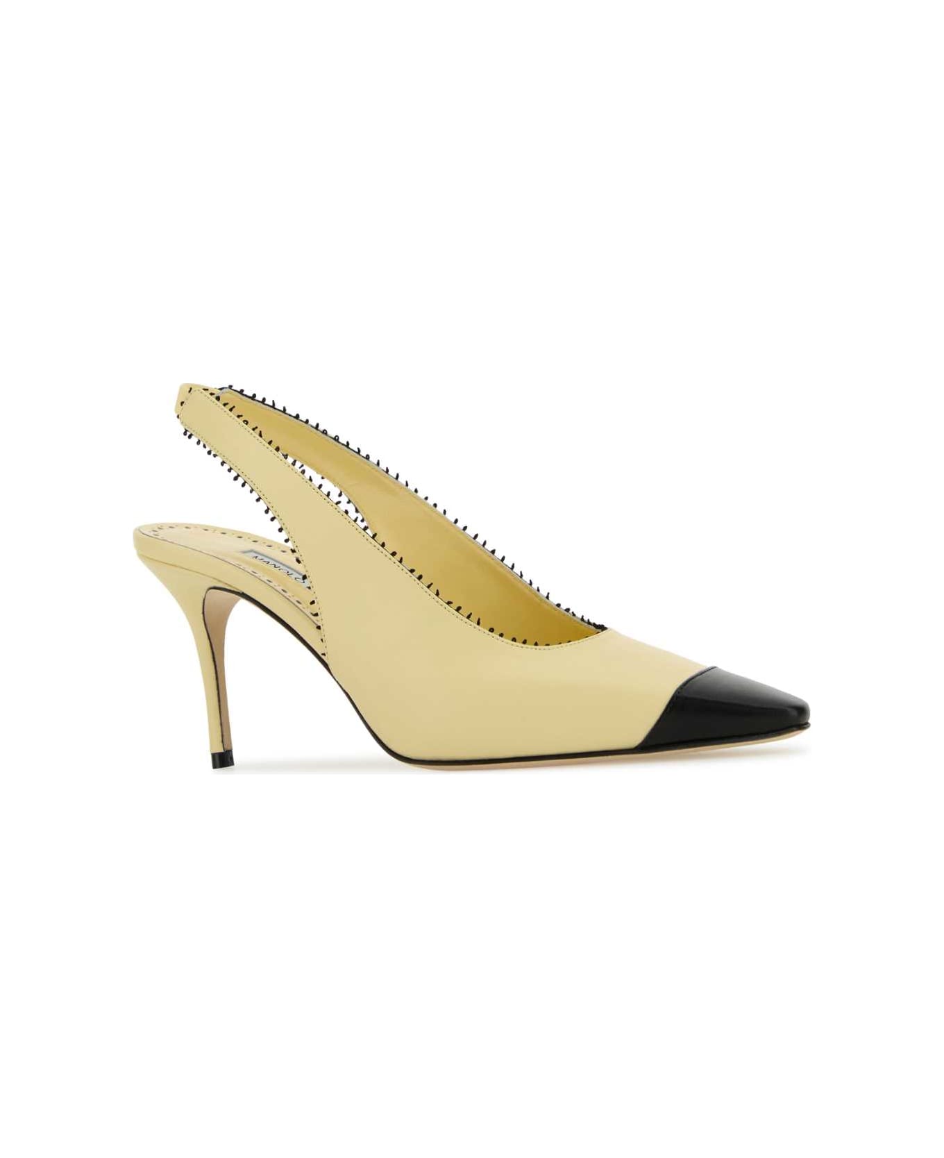 Manolo Blahnik Pastel Yellow Nappa Leather Gaius Pumps - BLCKLYEL