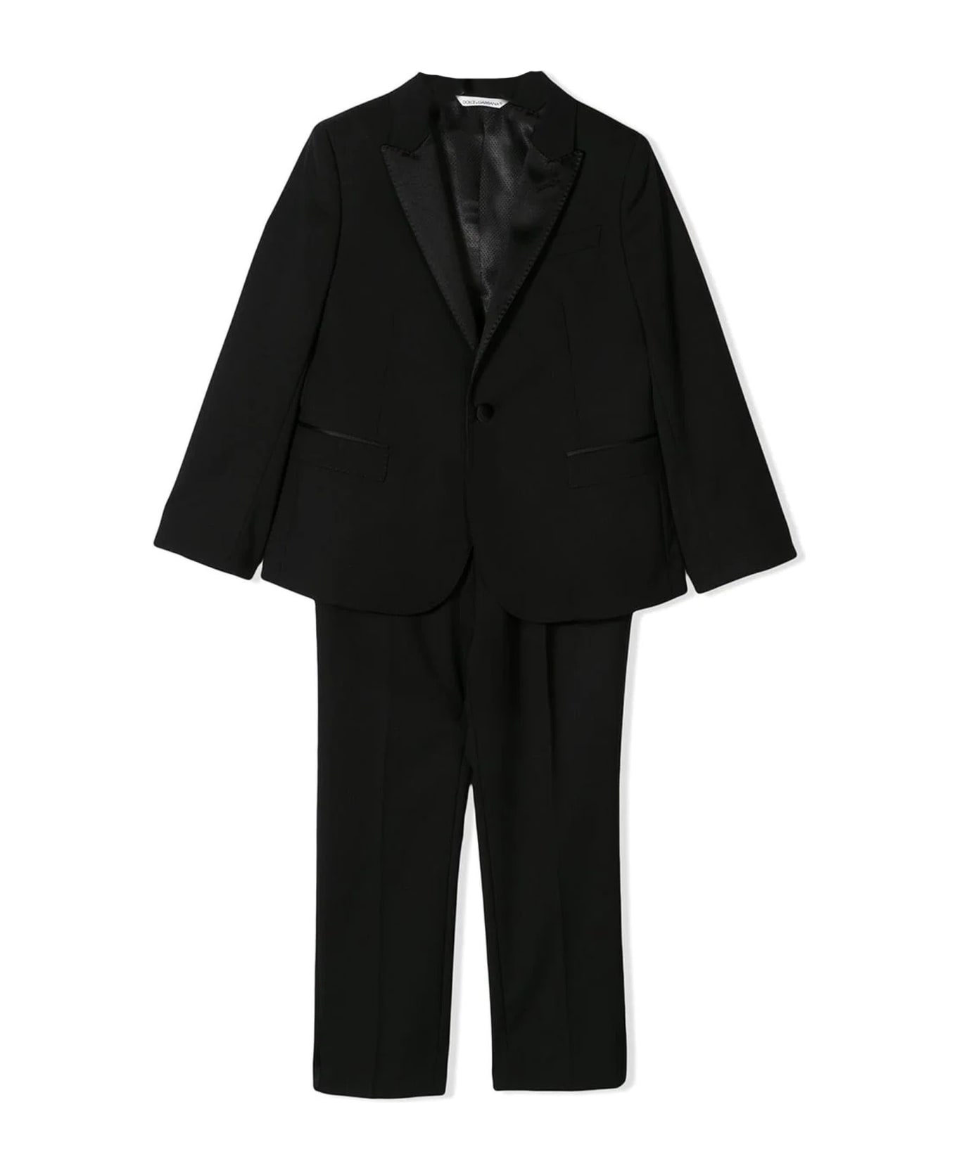 Dolce & Gabbana Black Virgin Wool Suit - Nero