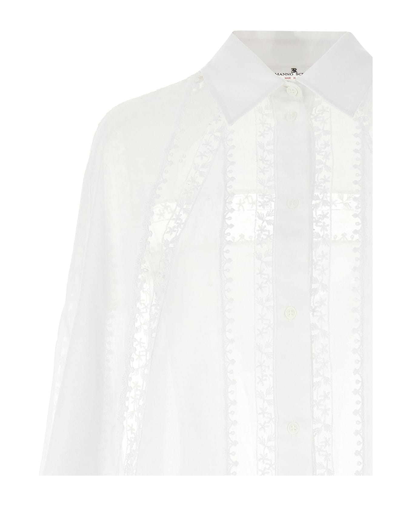 Ermanno Scervino Macramé Tulle Shirt - White