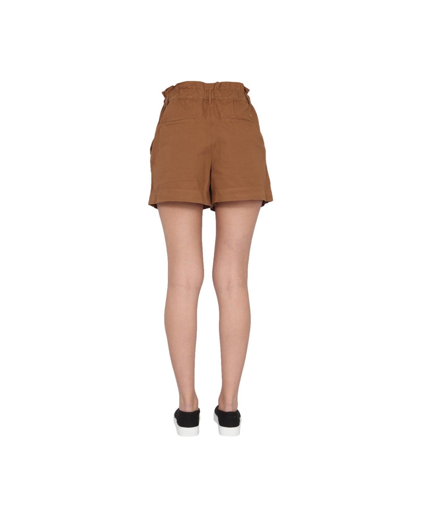 Kenzo Cotton Bermuda With Wrapped Waist - BROWN