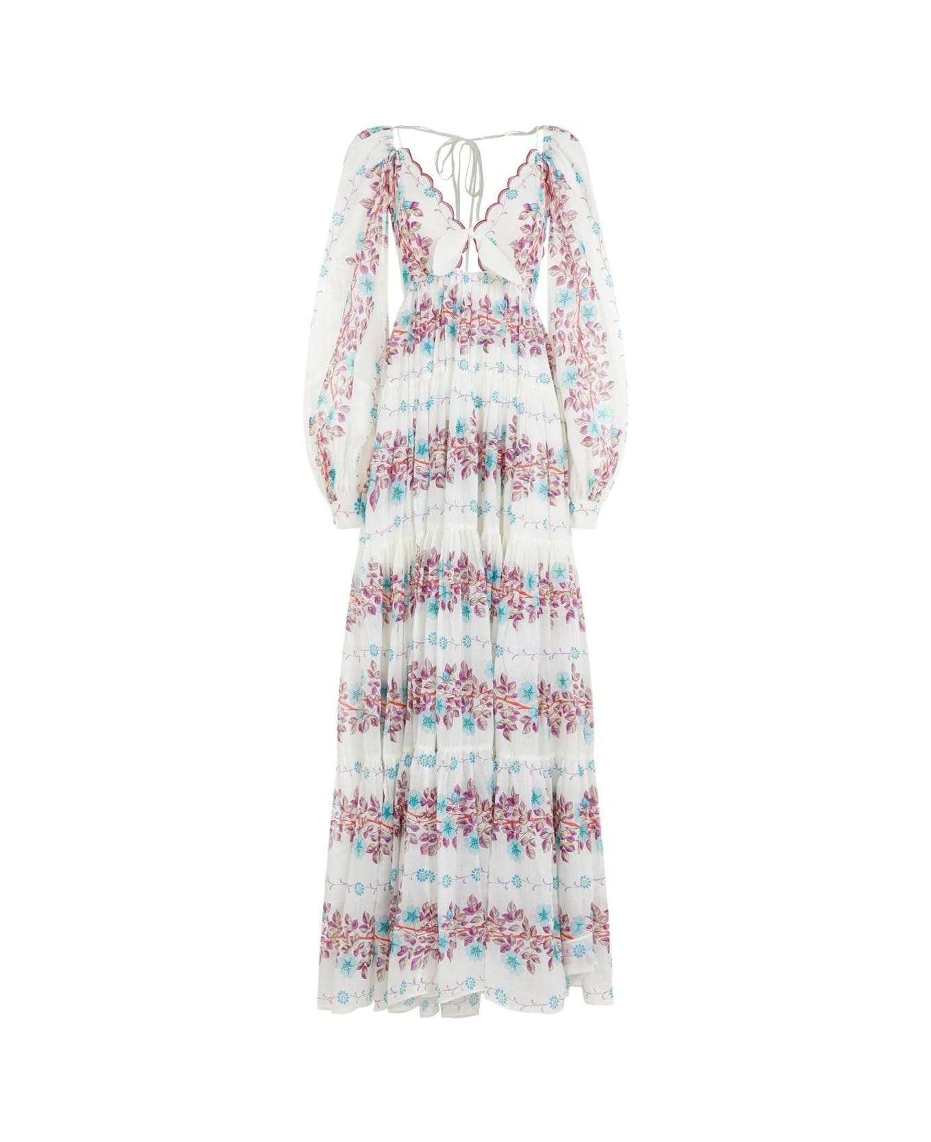 Etro Floral Printed Open-back Flared Maxi Dress - Multicolore