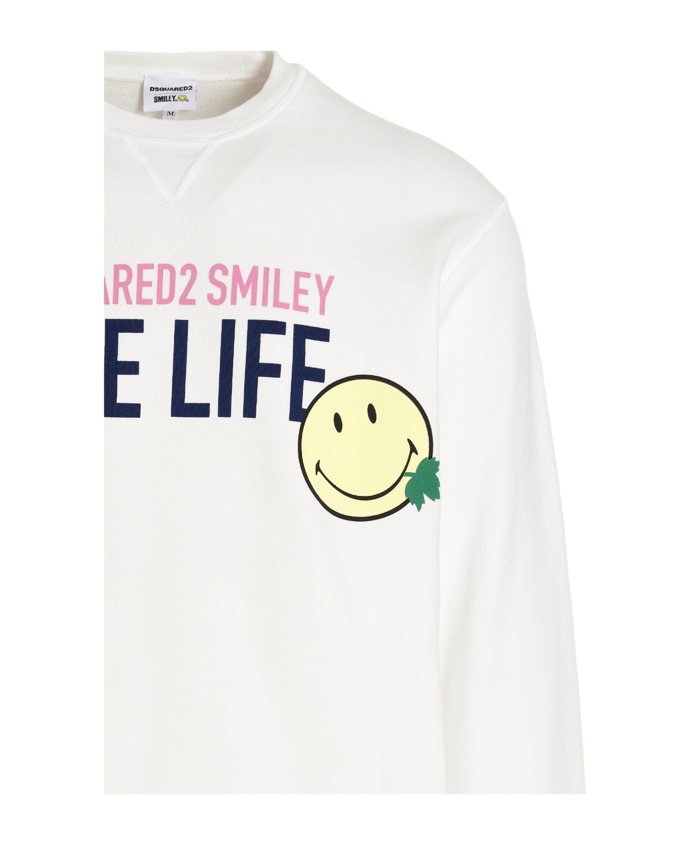 Dsquared2 'one Life One Planet Smiley  Sweatshirt - White