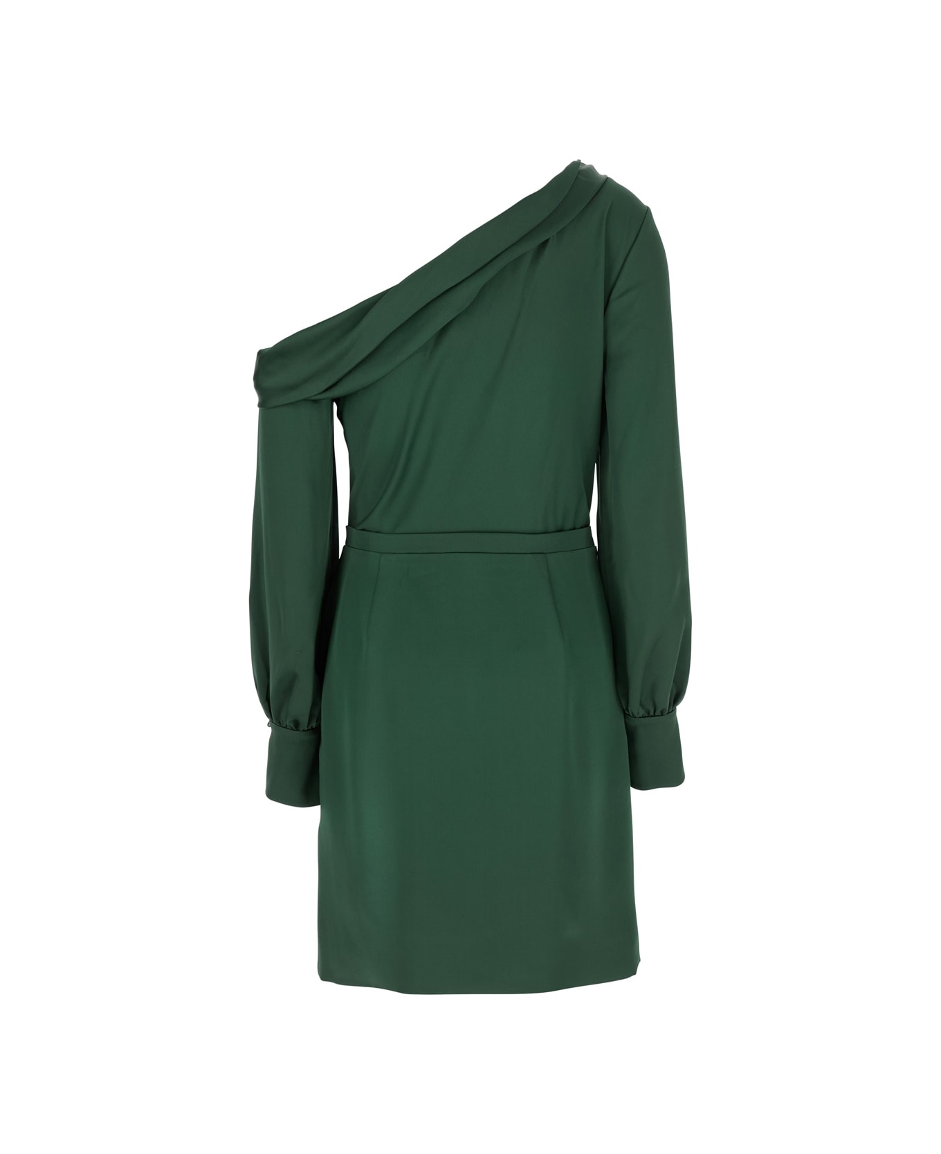 Simkhai 
cameron
 Green One-shoulder Dress With Front Single Slit In Acetate Blend Woman - Green