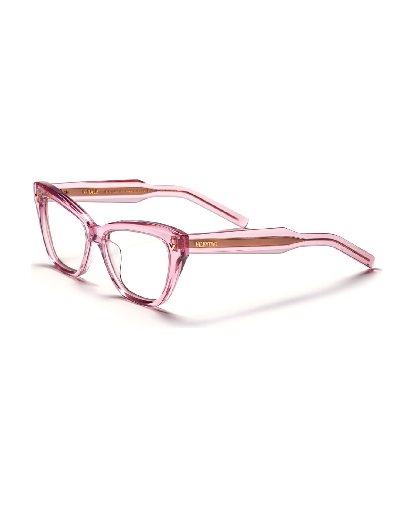 Valentino Eyewear V-tale- Crystal Pink / Light Gold Rx Glasses - pink